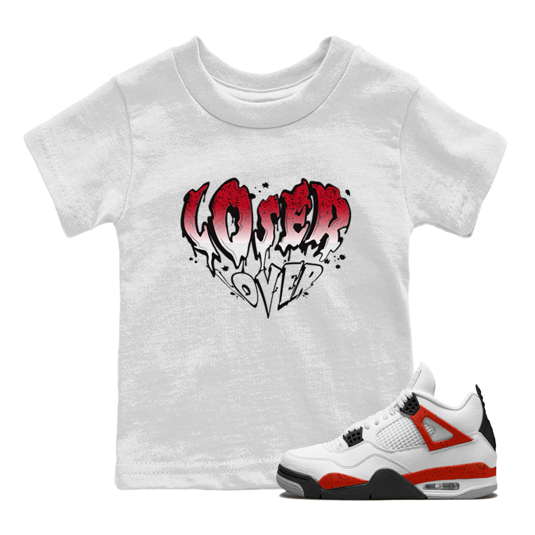 Melting Loser Lover snkmatch Tee Kids - Air Jordan 4 Red Cement