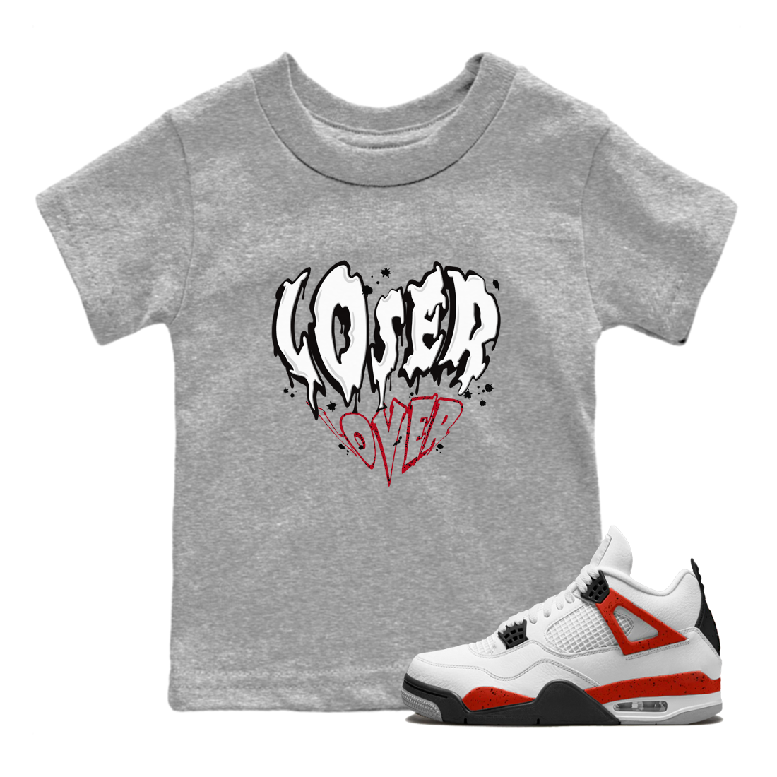 Melting Loser Lover snkmatch Tee Kids - Air Jordan 4 Red Cement