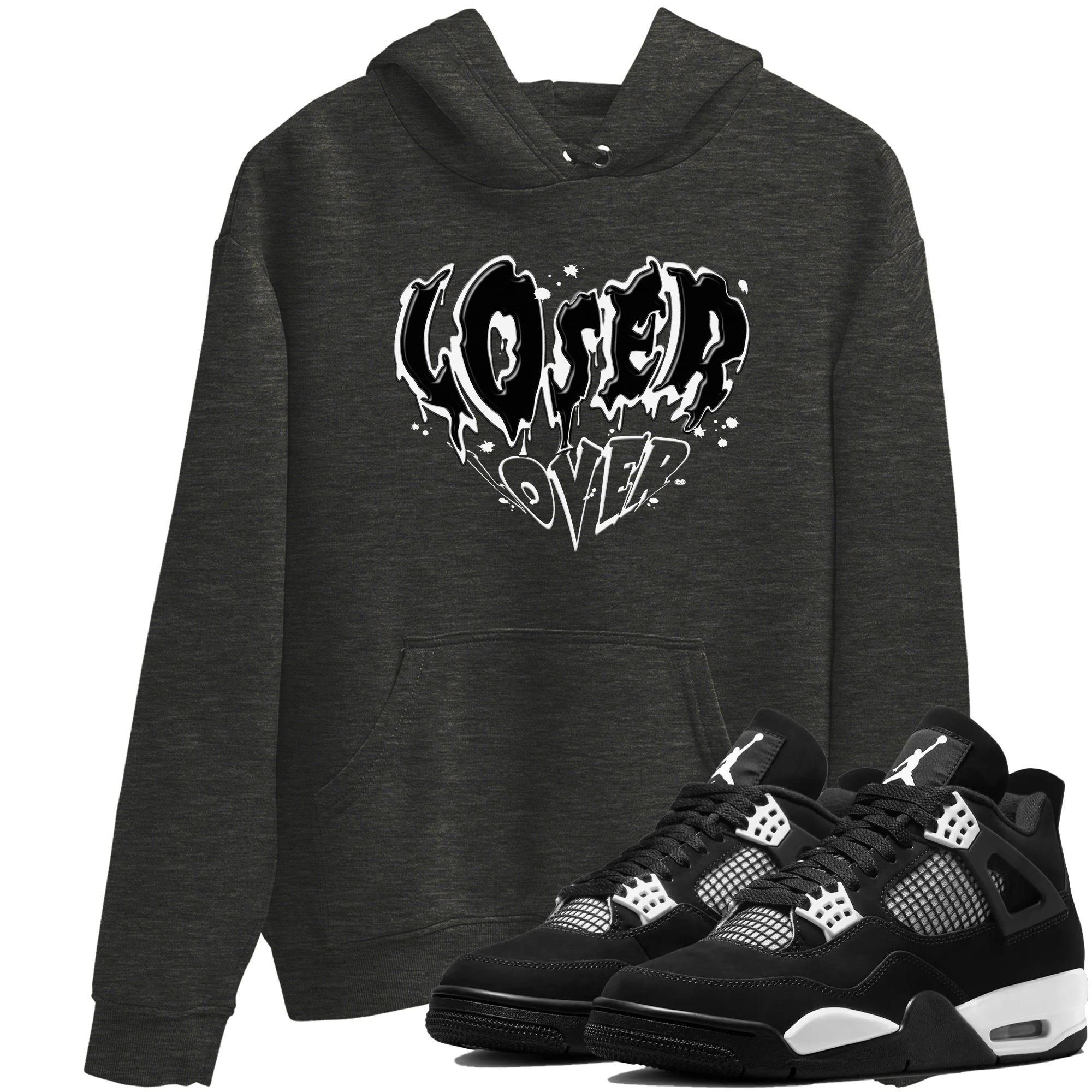 Melting Loser Lover snkmatch Tees - Air Jordan 4 White Thunder