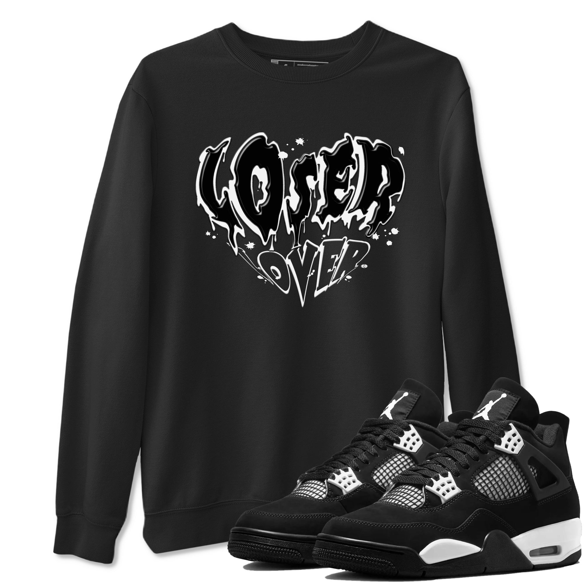 Melting Loser Lover snkmatch Tees - Air Jordan 4 White Thunder