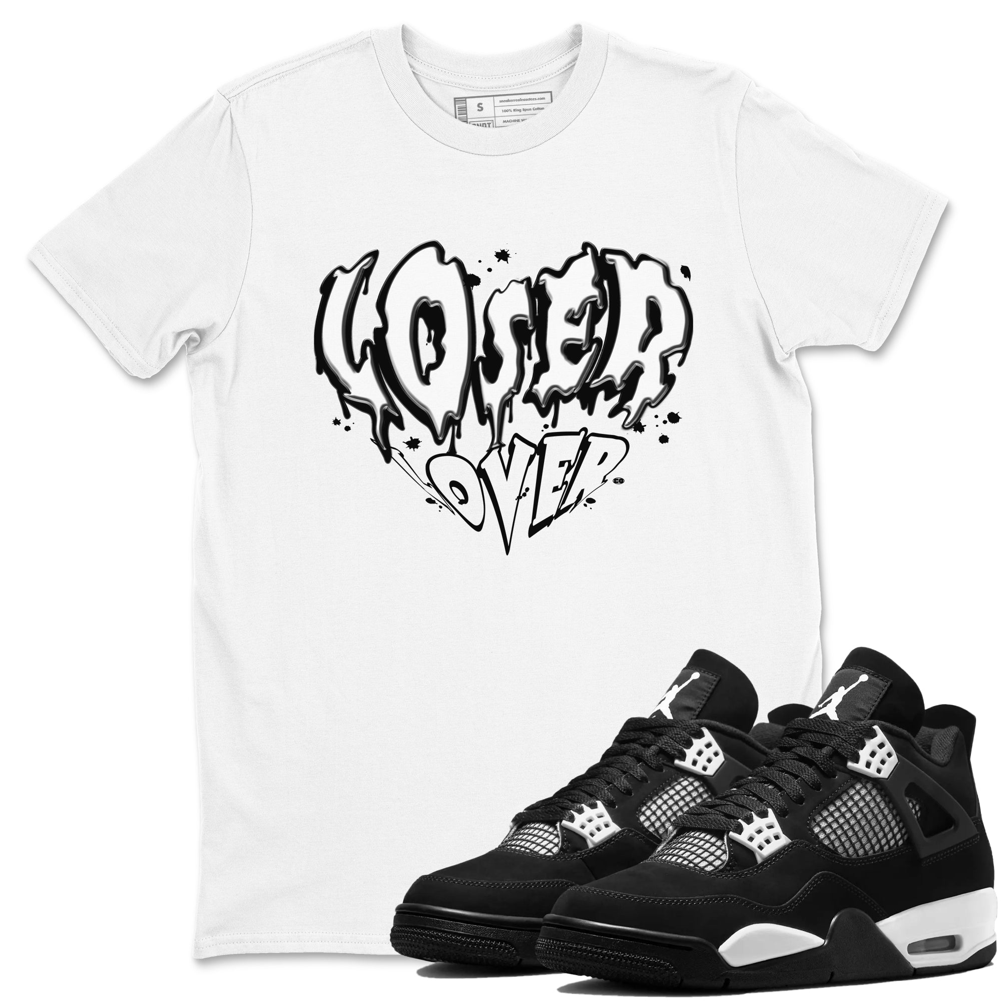 Melting Loser Lover snkmatch Tees - Air Jordan 4 White Thunder