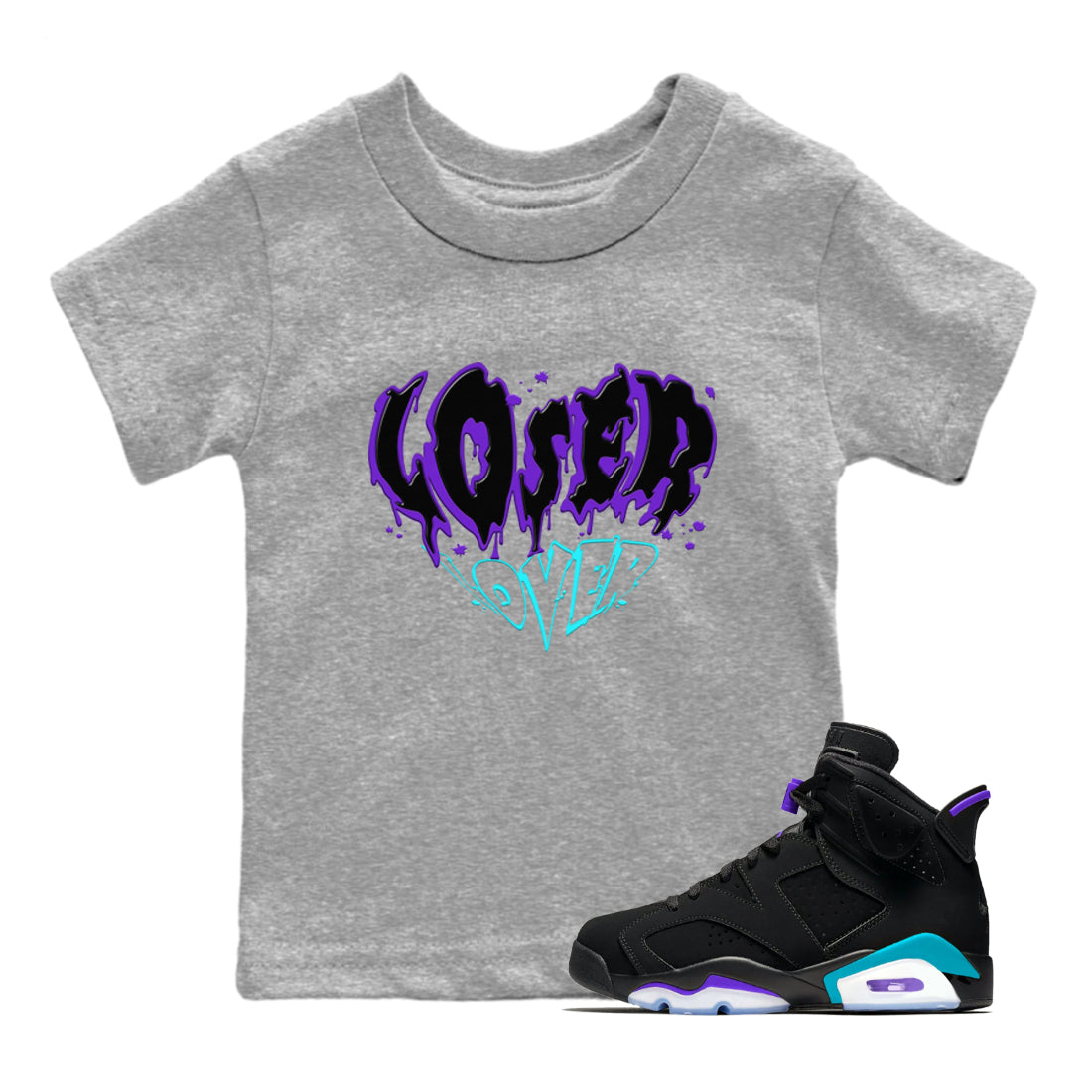 Melting Loser Lover snkmatch Tee Kids - Air Jordan 6 Aqua