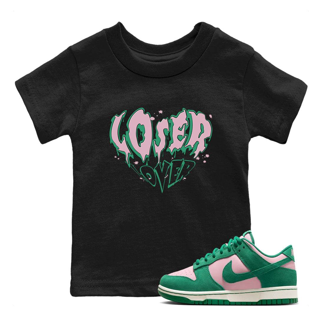 Melting Loser Lover snkmatch Tees Kids - Dunk Medium Soft Pink Malachite