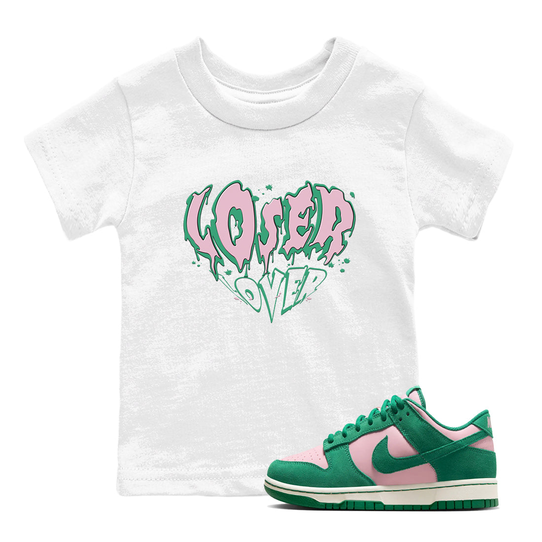 Melting Loser Lover snkmatch Tees Kids - Dunk Medium Soft Pink Malachite