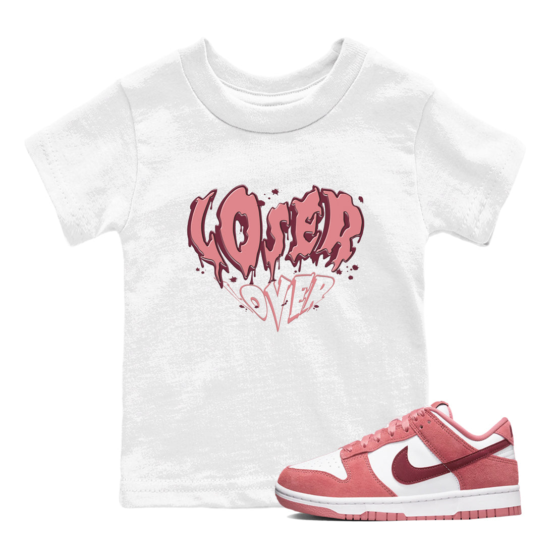 Melting Loser Lover snkmatch Tees Kids - Dunk Valentines Day 2024