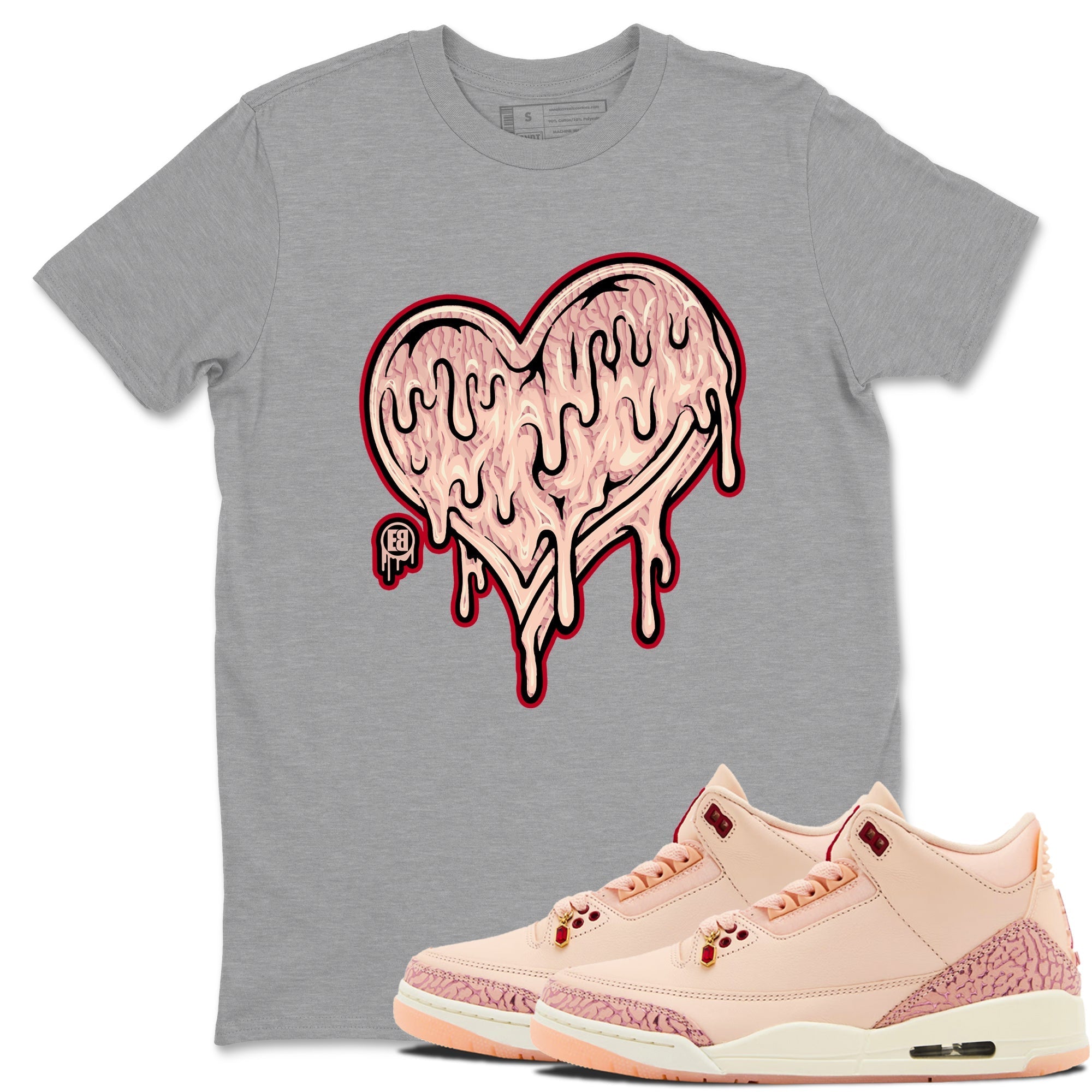 Melting Love Heart snkmatch Tees - Air Jordan 3 Valentines Day