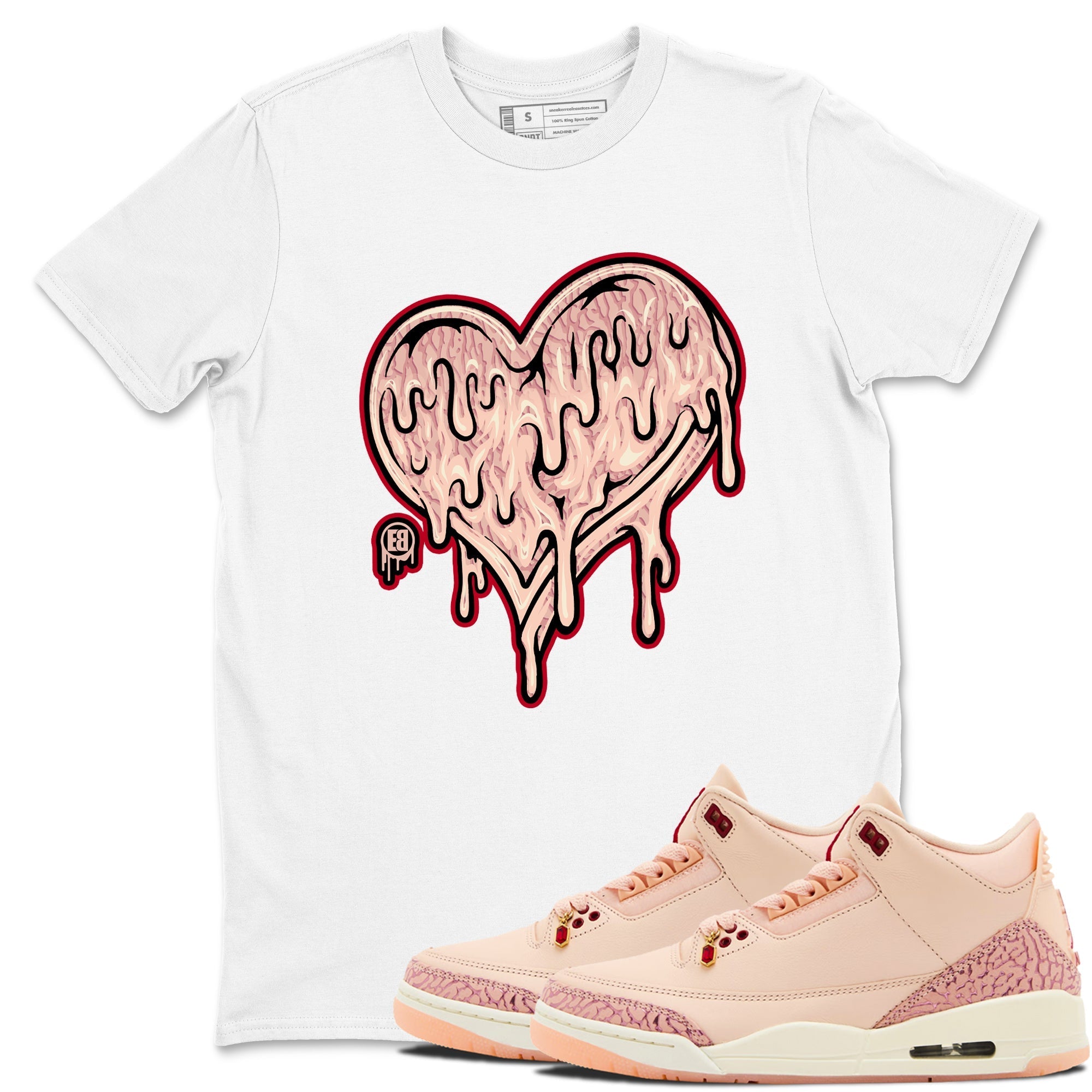 Melting Love Heart snkmatch Tees - Air Jordan 3 Valentines Day