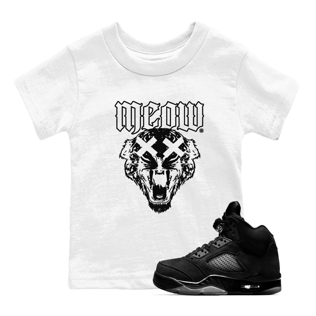 Meow snkmatch Tees Kids - Air Jordan 5 Black Cat