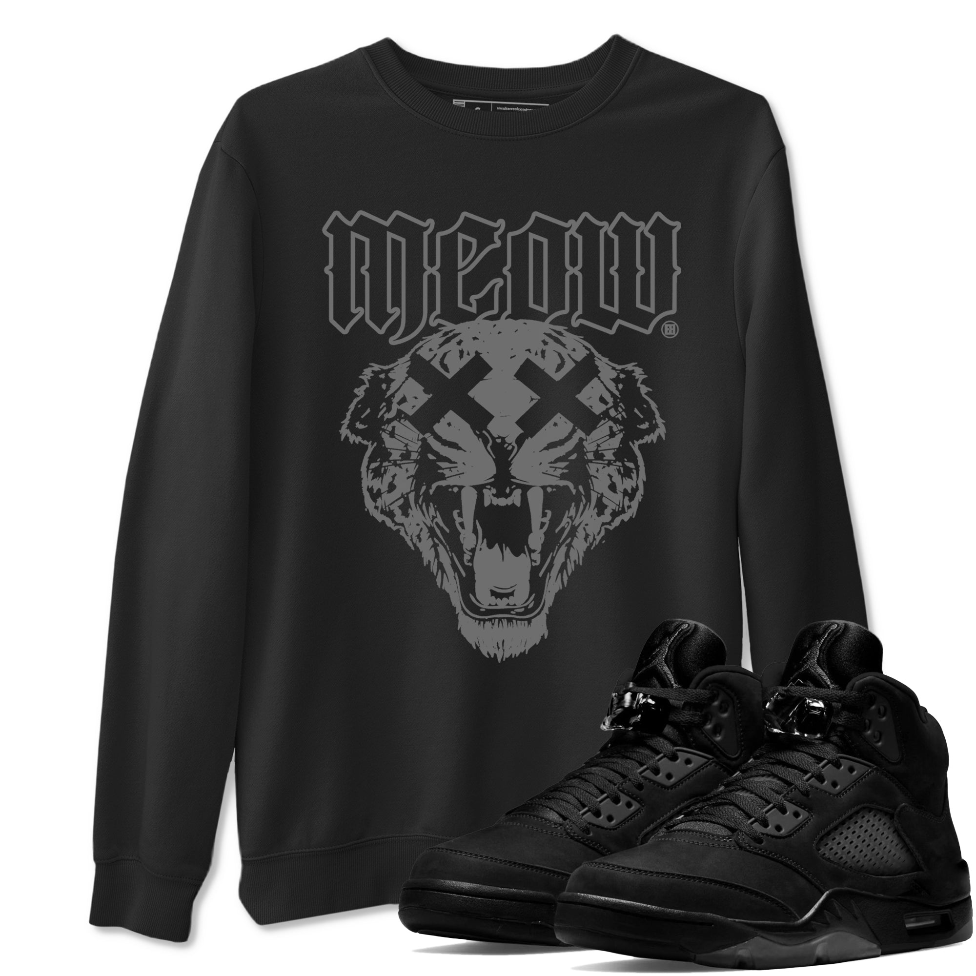 Meow snkmatch Tees - Air Jordan 5 Black Cat