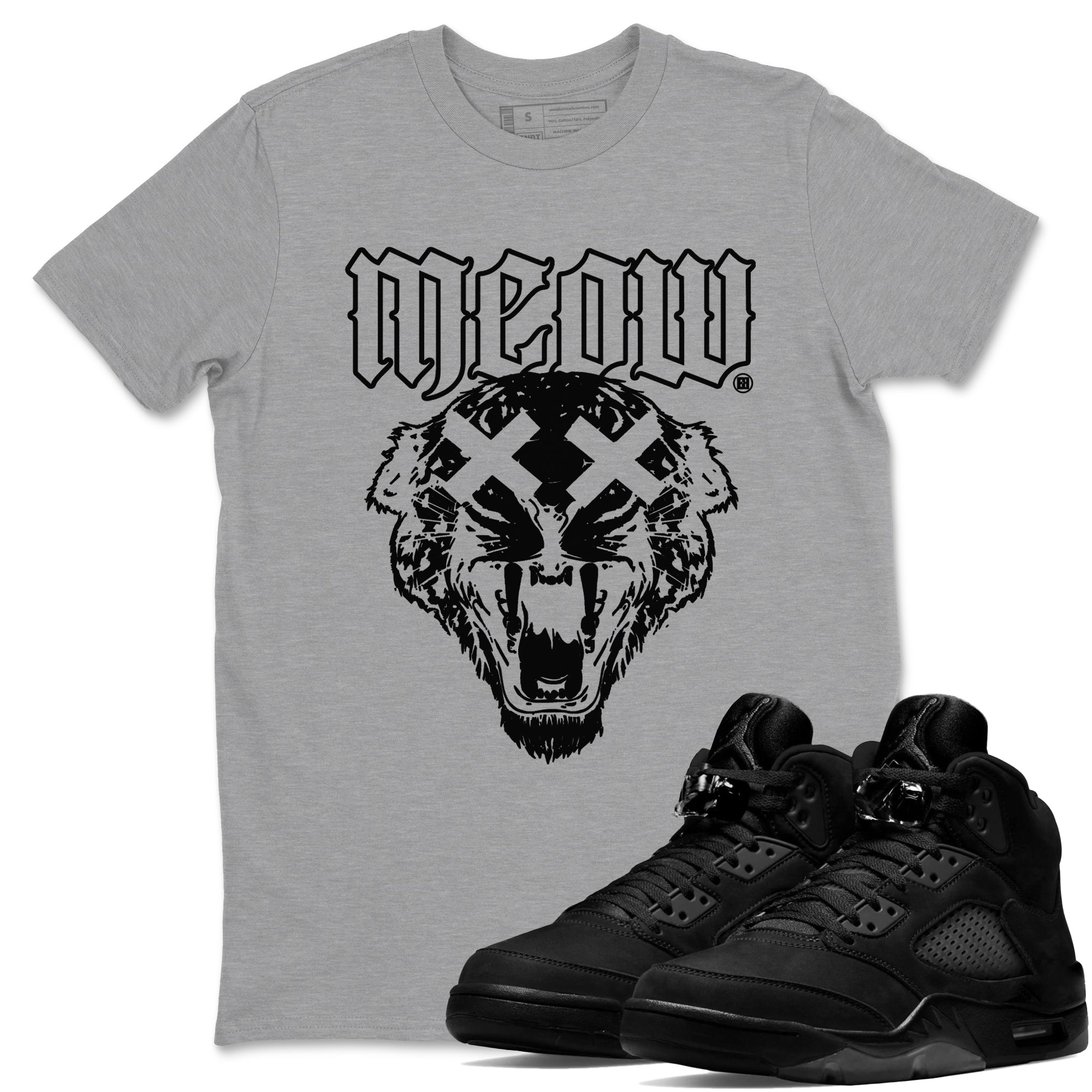Meow snkmatch Tees - Air Jordan 5 Black Cat