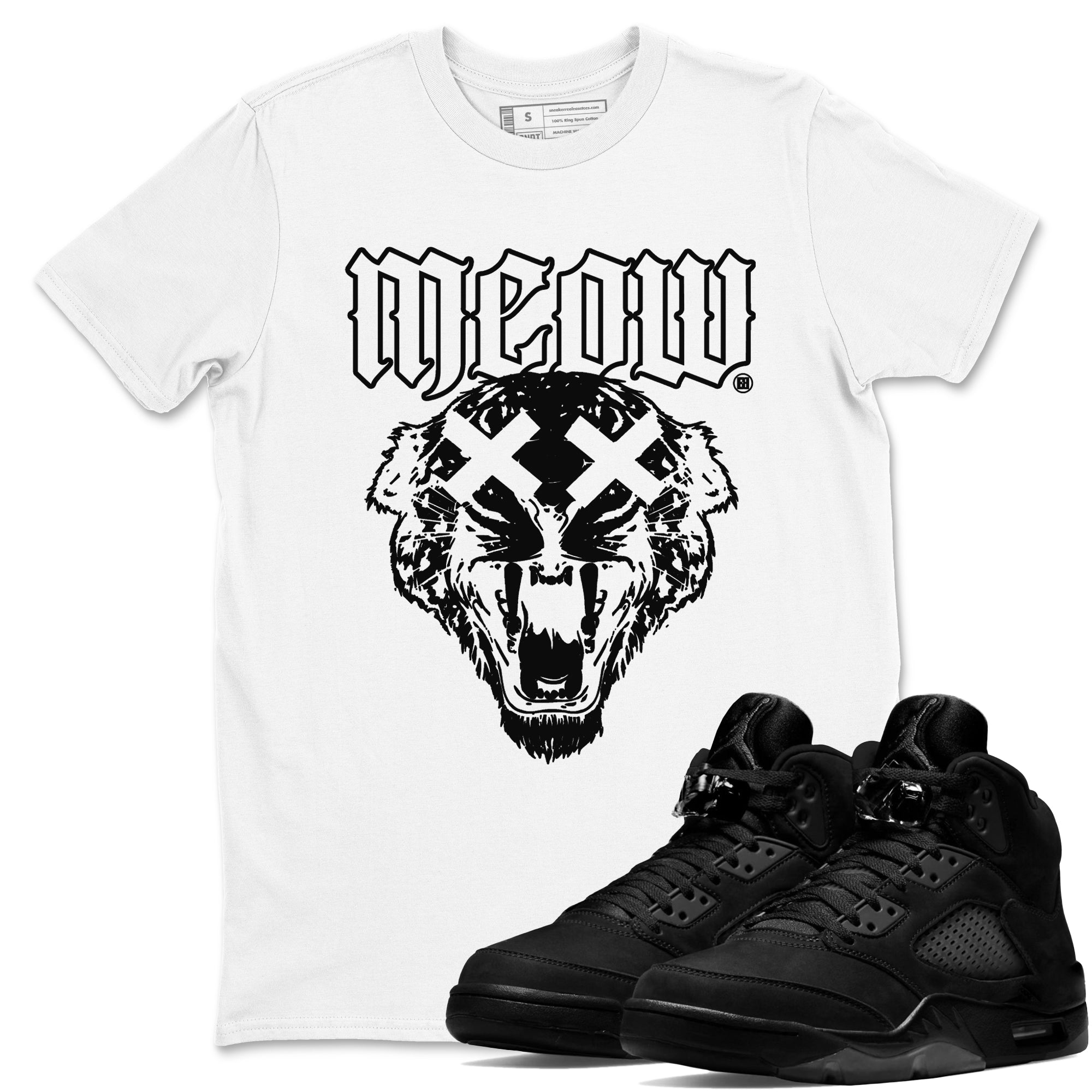 Meow snkmatch Tees - Air Jordan 5 Black Cat