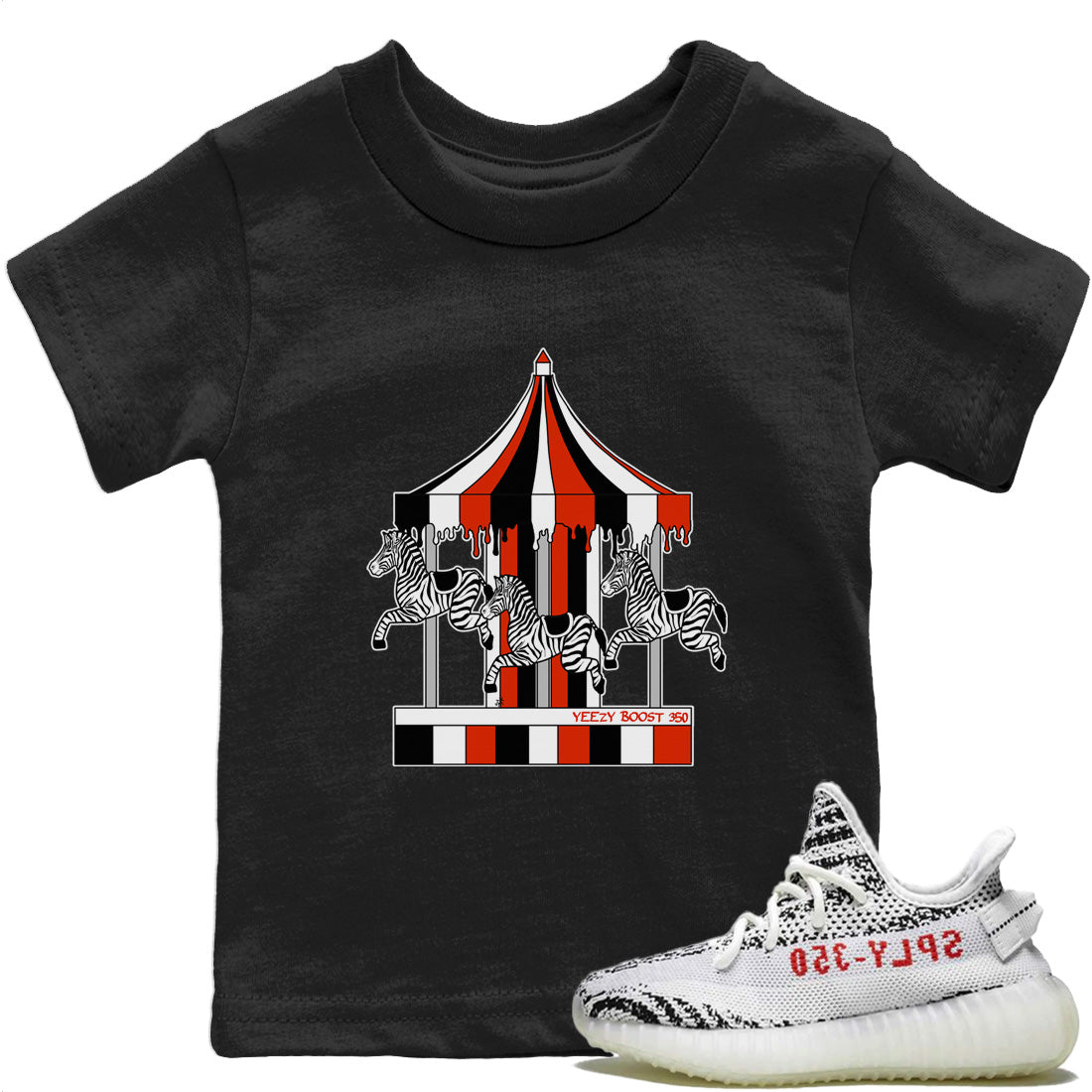 Merry Go Round Kids Tops - Yeezy 350 Zebra