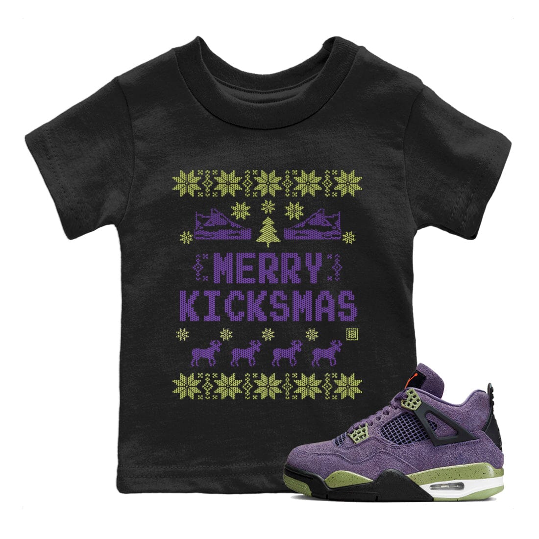 Merry Kicksmas Kids Tops - Air Jordan 4 Canyon Purple