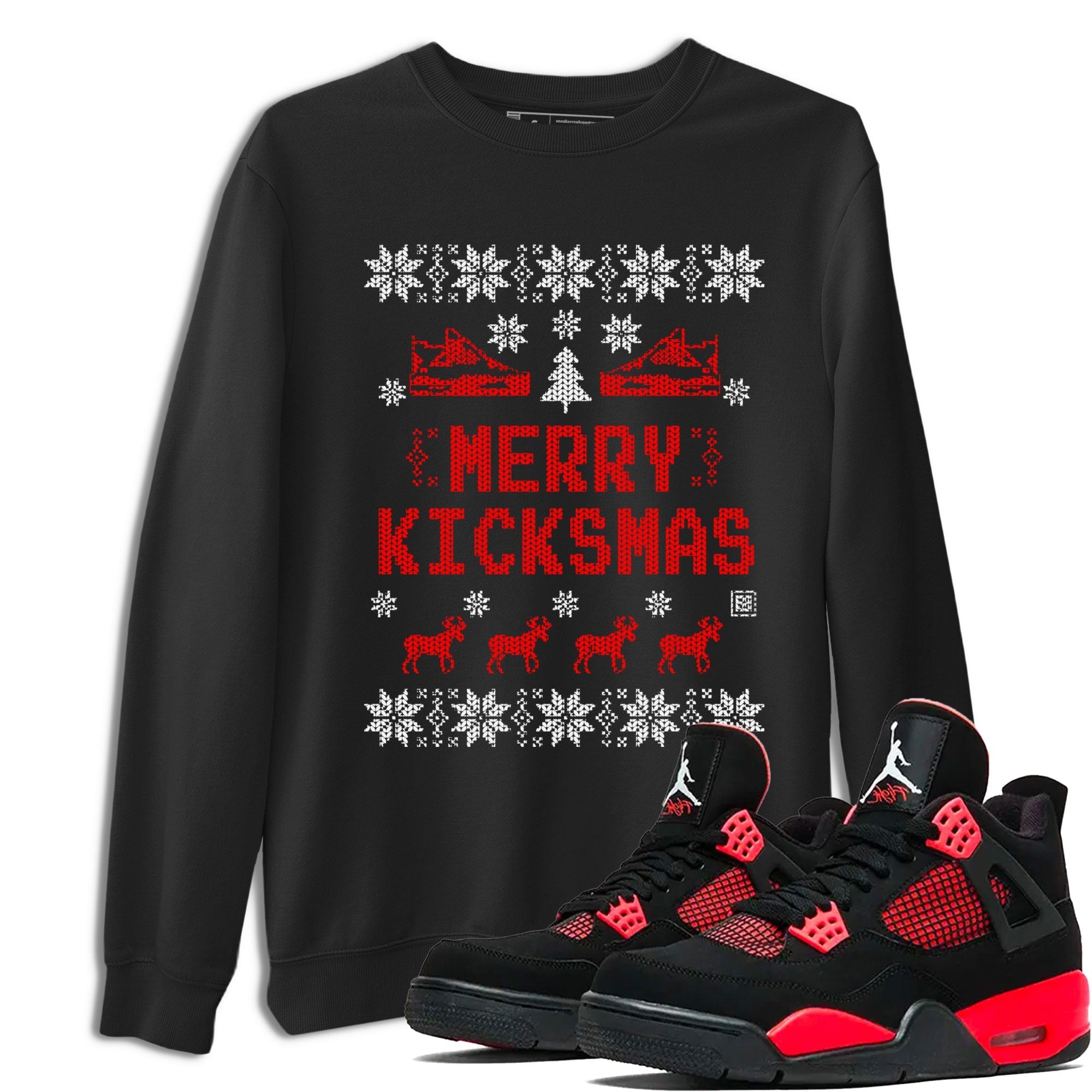 Merry Kicksmas snkmatch Tees - Air Jordan 4 Red Thunder