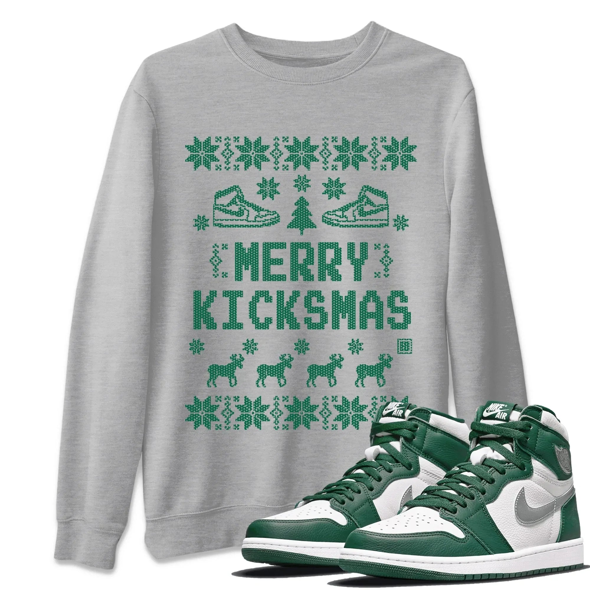 Merry Kicksmas Unisex Tops - Air Jordan 1 Gorge Green