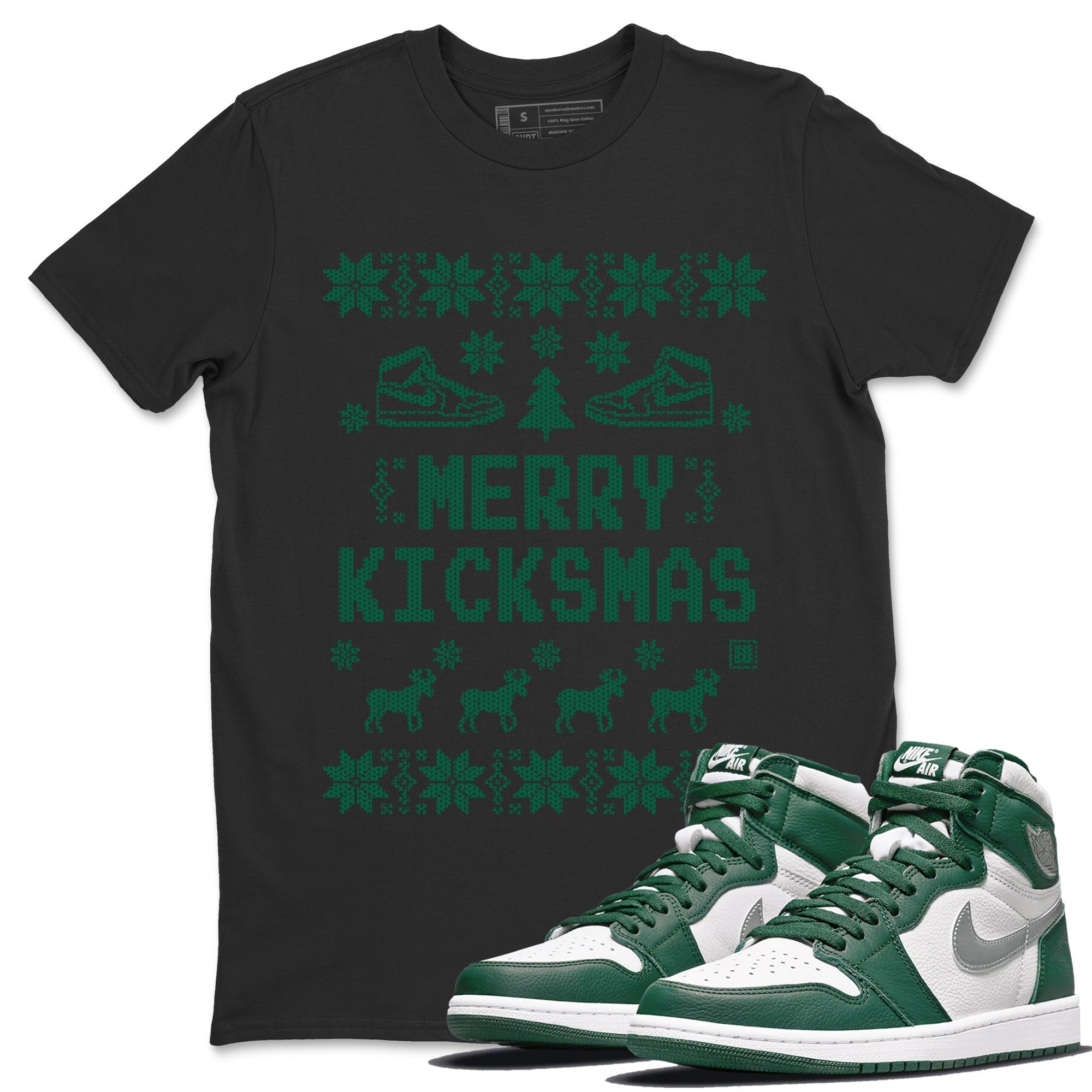 Merry Kicksmas Unisex Tops - Air Jordan 1 Gorge Green