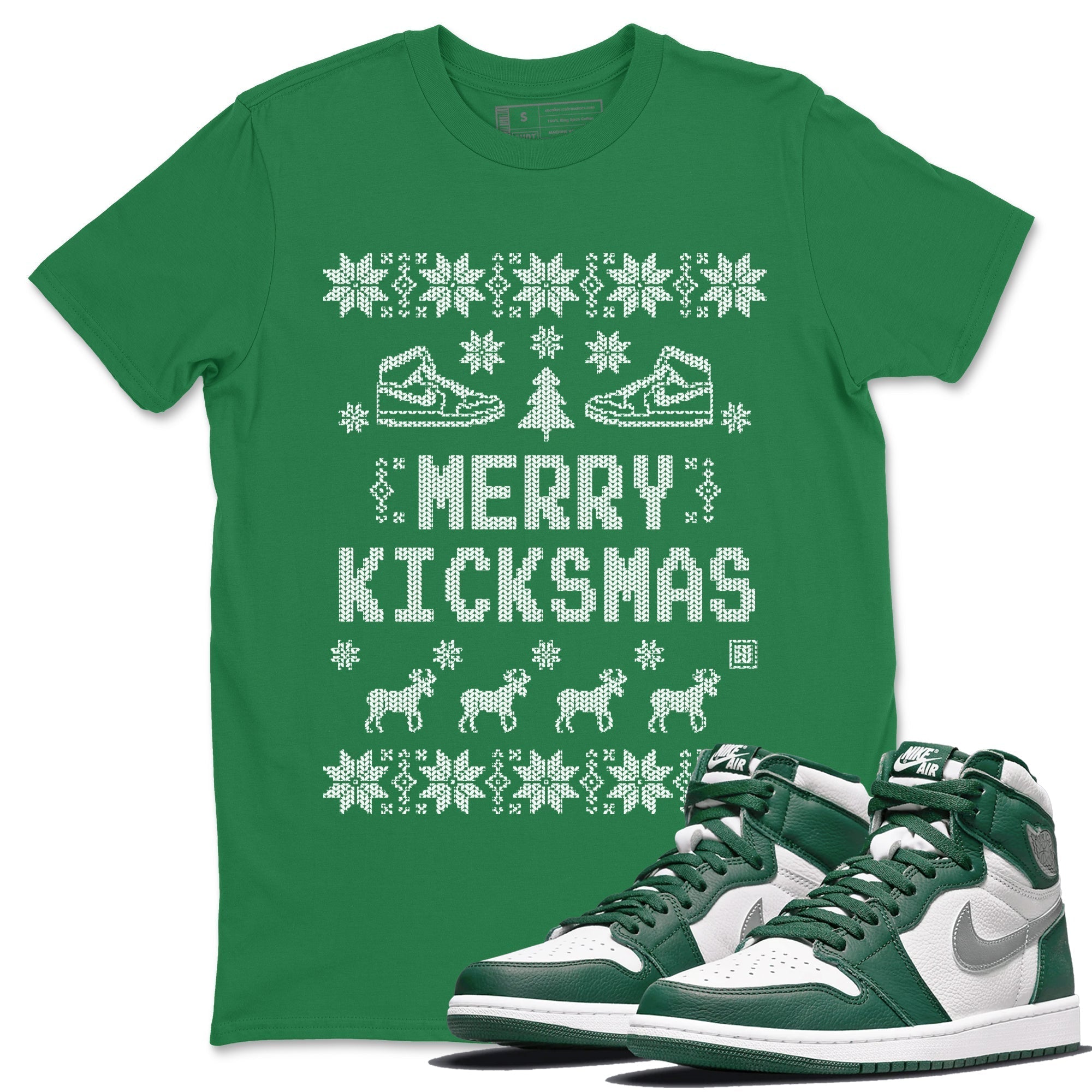 Merry Kicksmas Unisex Tops - Air Jordan 1 Gorge Green