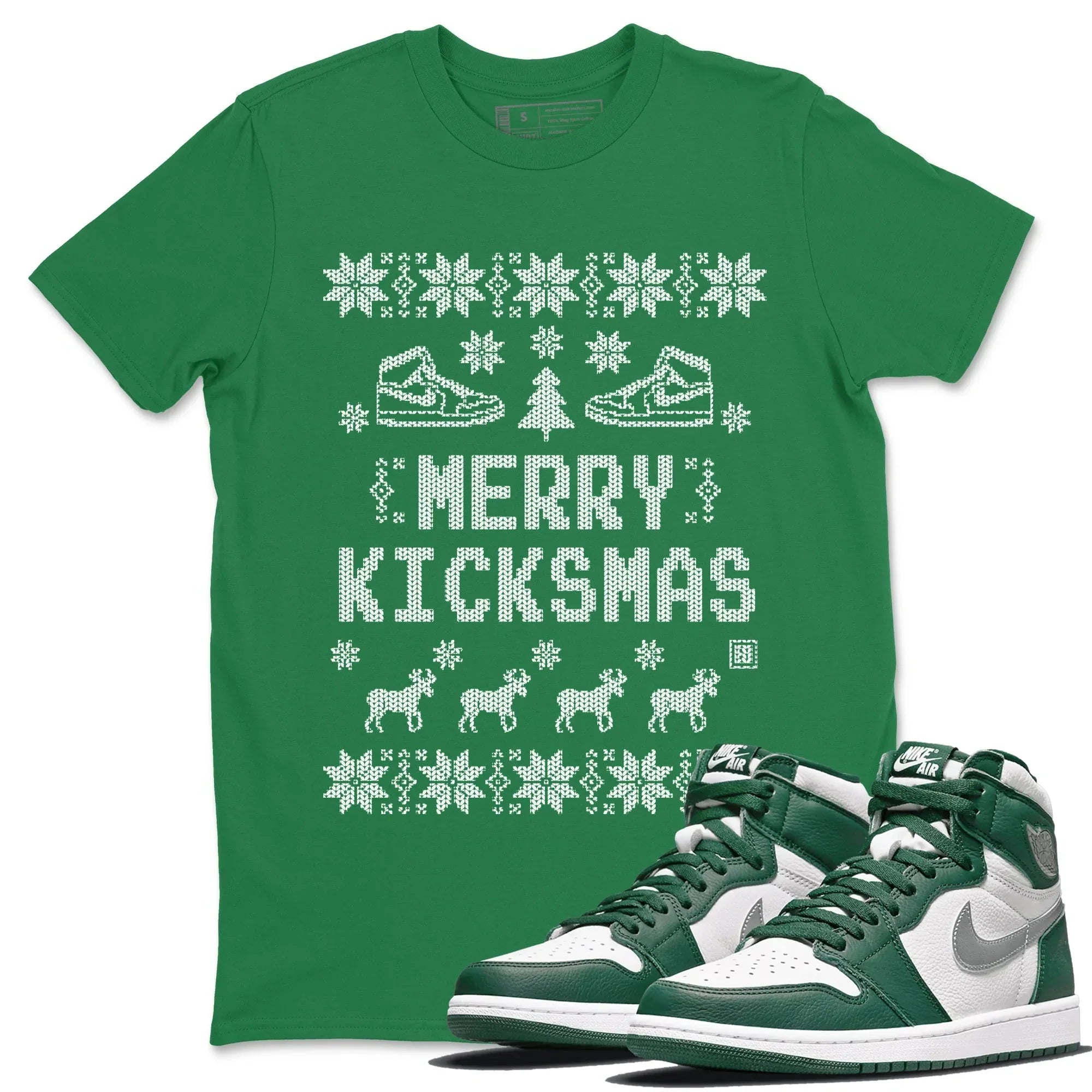 Merry Kicksmas Unisex Tops - Air Jordan 1 Gorge Green