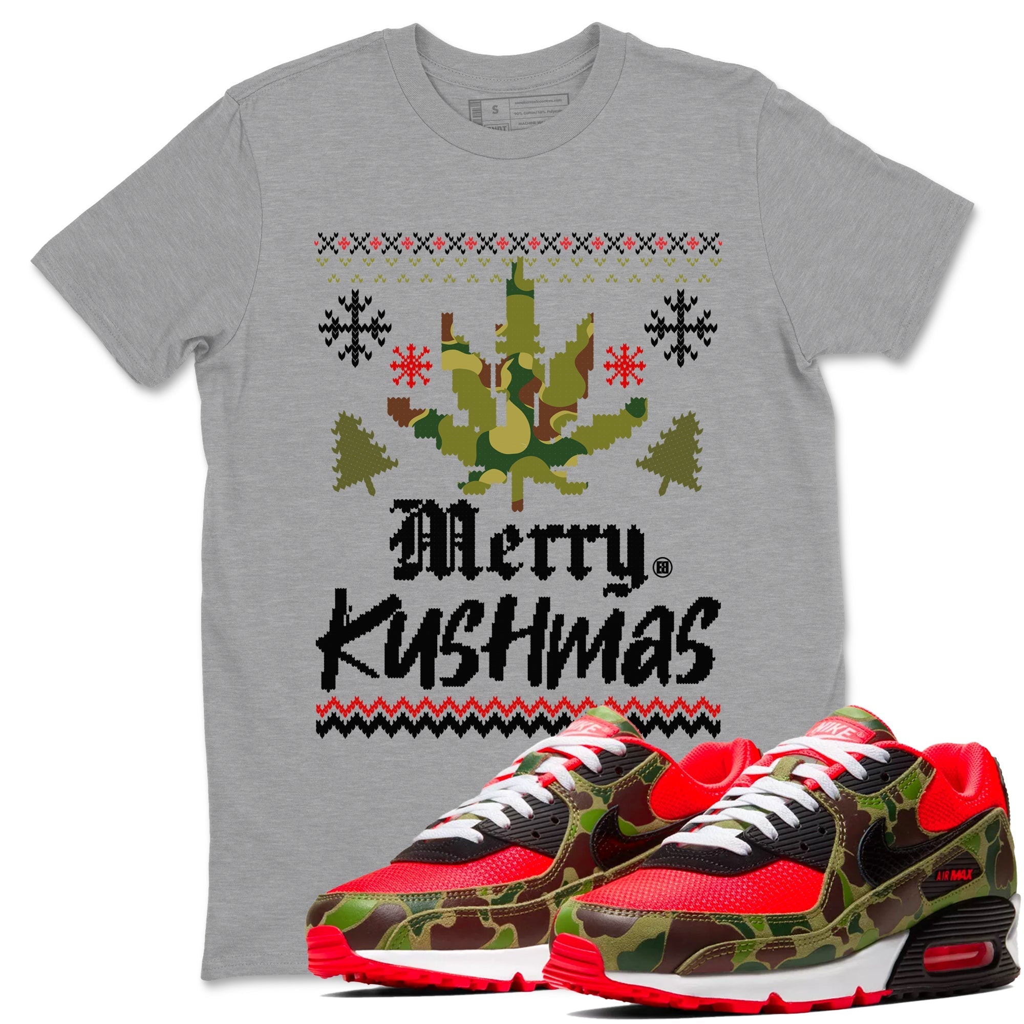 Merry Kushmas snkmatch Tees - Air Max 90 Reverse Duck Camo