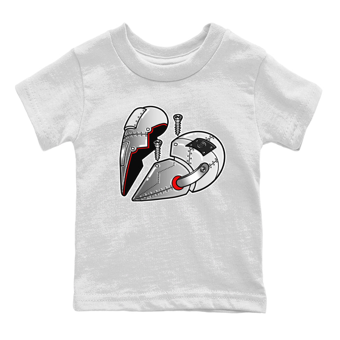 Metal Heart Kids Tops - Air Jordan 14 Metallic Silver