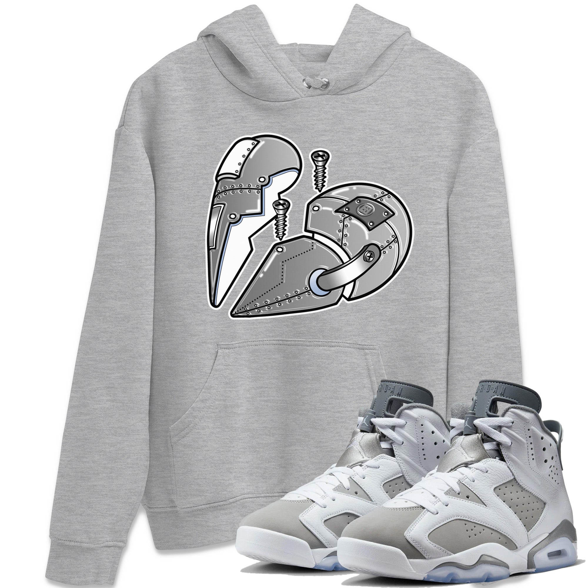 Metal Heart Unisex Tops - Air Jordan 6 Cool Grey