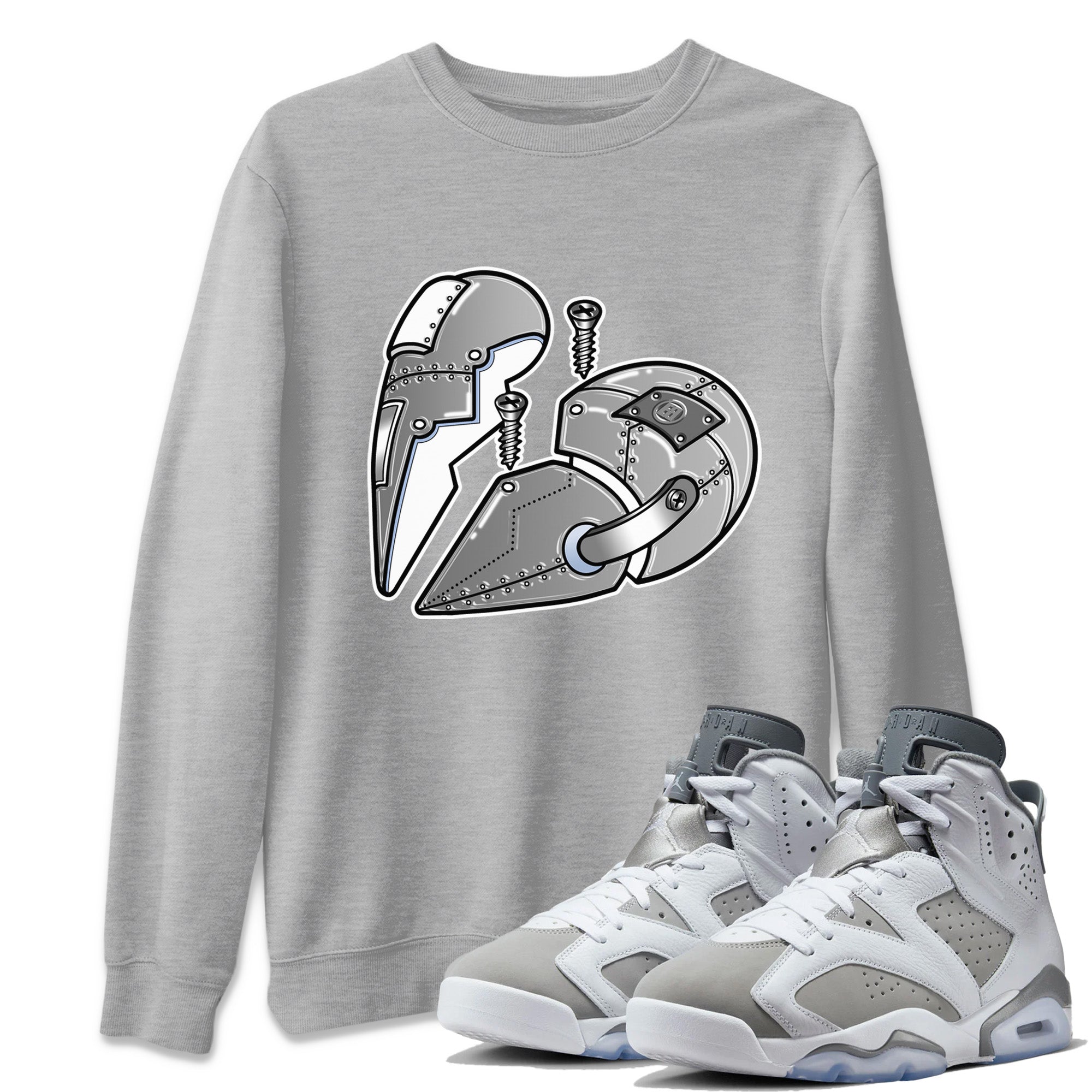 Metal Heart Unisex Tops - Air Jordan 6 Cool Grey