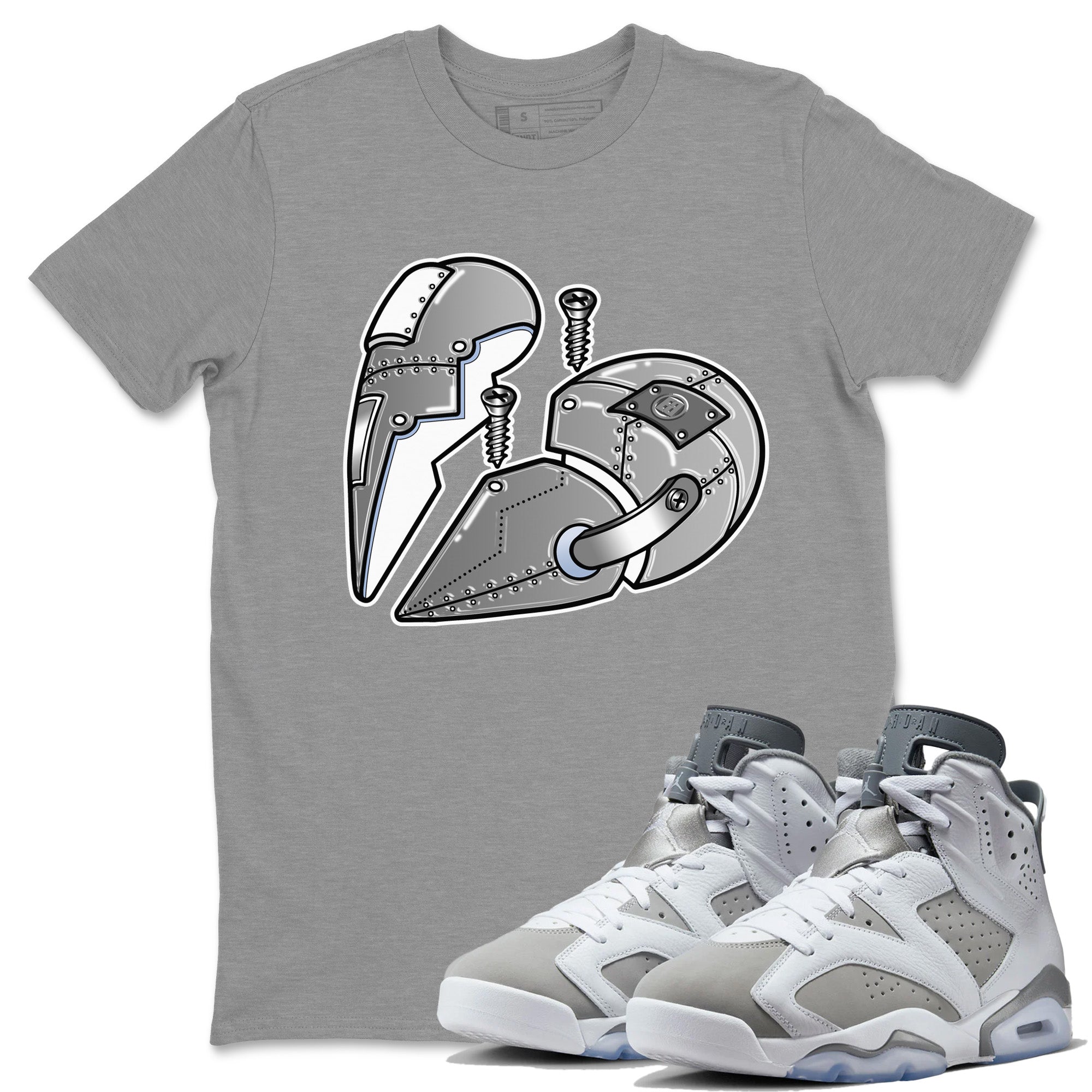 Metal Heart Unisex Tops - Air Jordan 6 Cool Grey