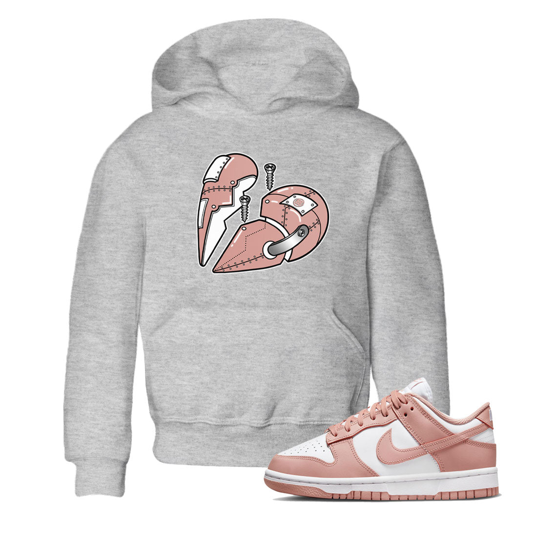 Metal Heart snkmatch Tee Kids - Dunk Rose Whisper