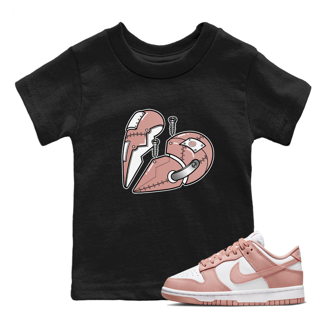 Metal Heart snkmatch Tee Kids - Dunk Rose Whisper