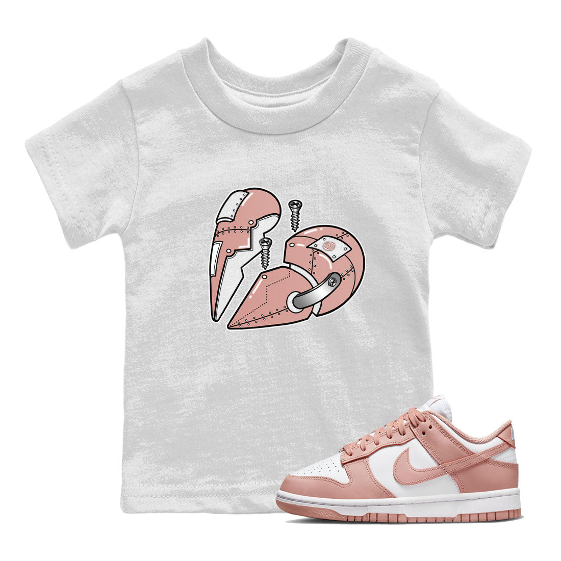 Metal Heart snkmatch Tee Kids - Dunk Rose Whisper