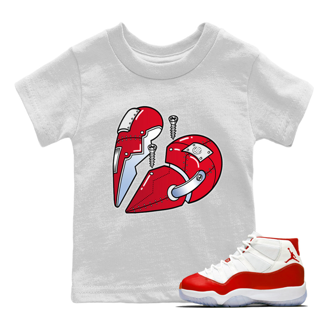 Metal Heart Kids Tops - Air Jordan 11 Cherry
