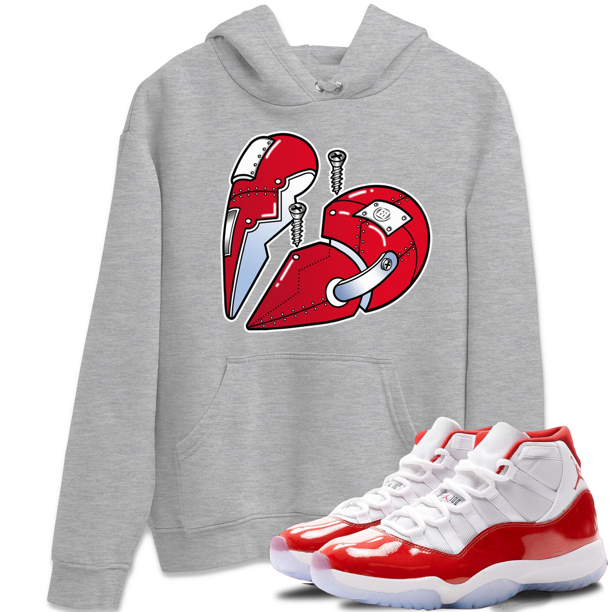 Metal Heart Unisex Tops - Air Jordan 11 Cherry