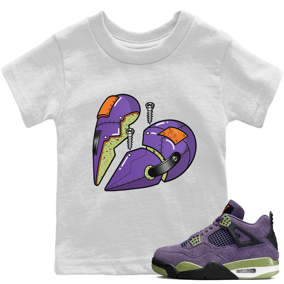 Metal Heart Kids Tops - Air Jordan 4 Canyon Purple