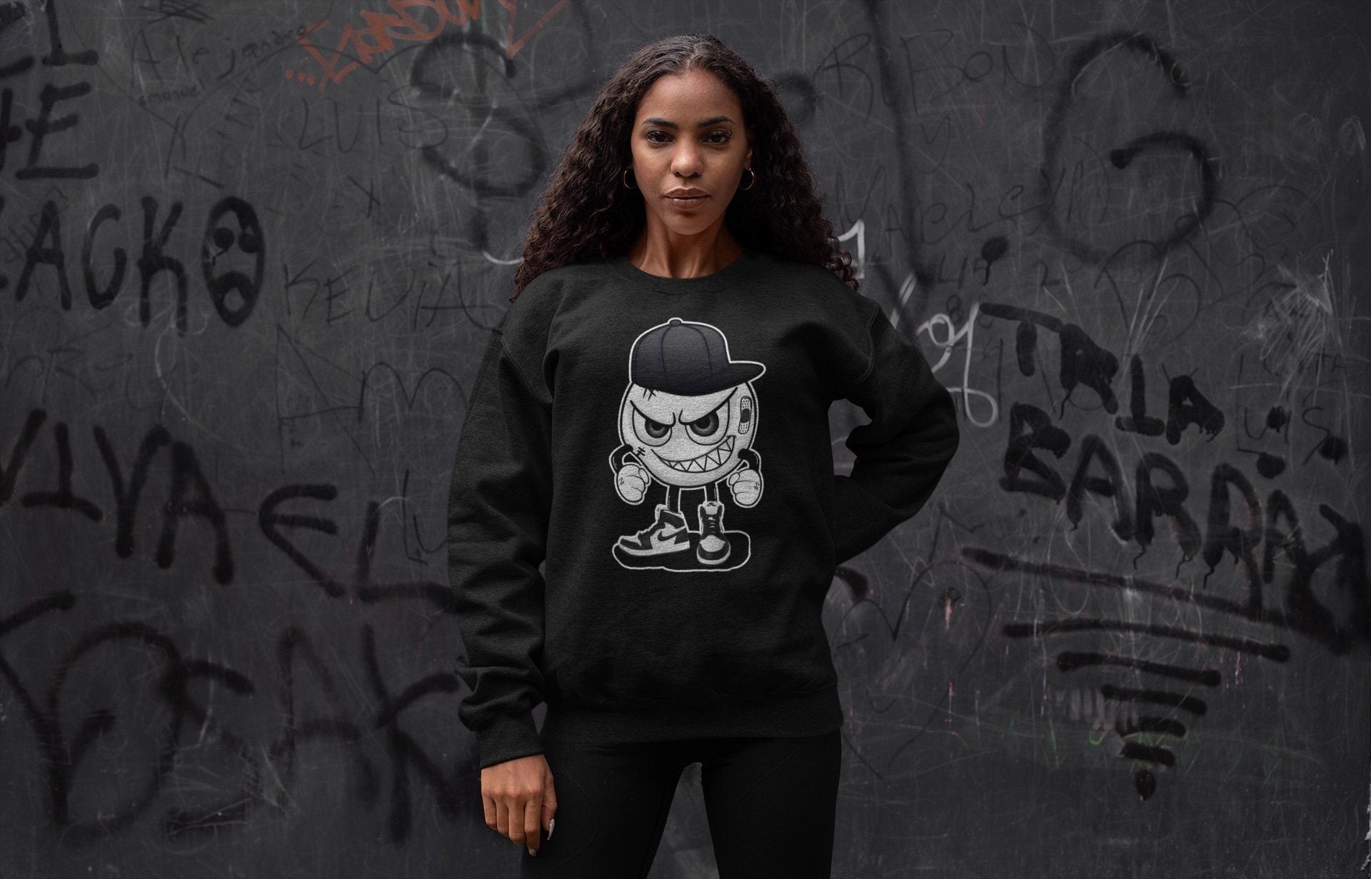 Mischief Unisex Tops - Air Jordan 1 Black White