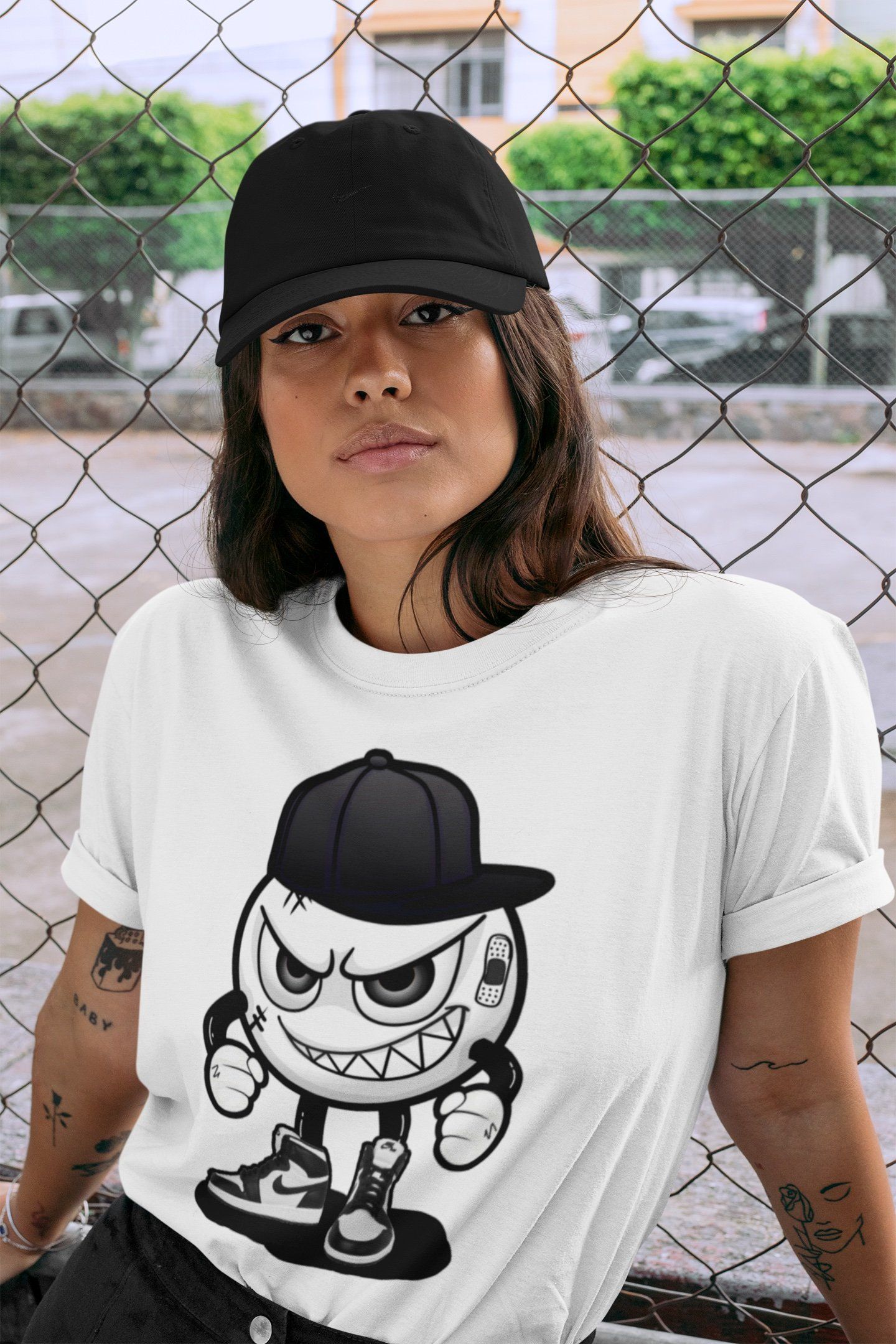 Mischief Unisex Tops - Air Jordan 1 Black White