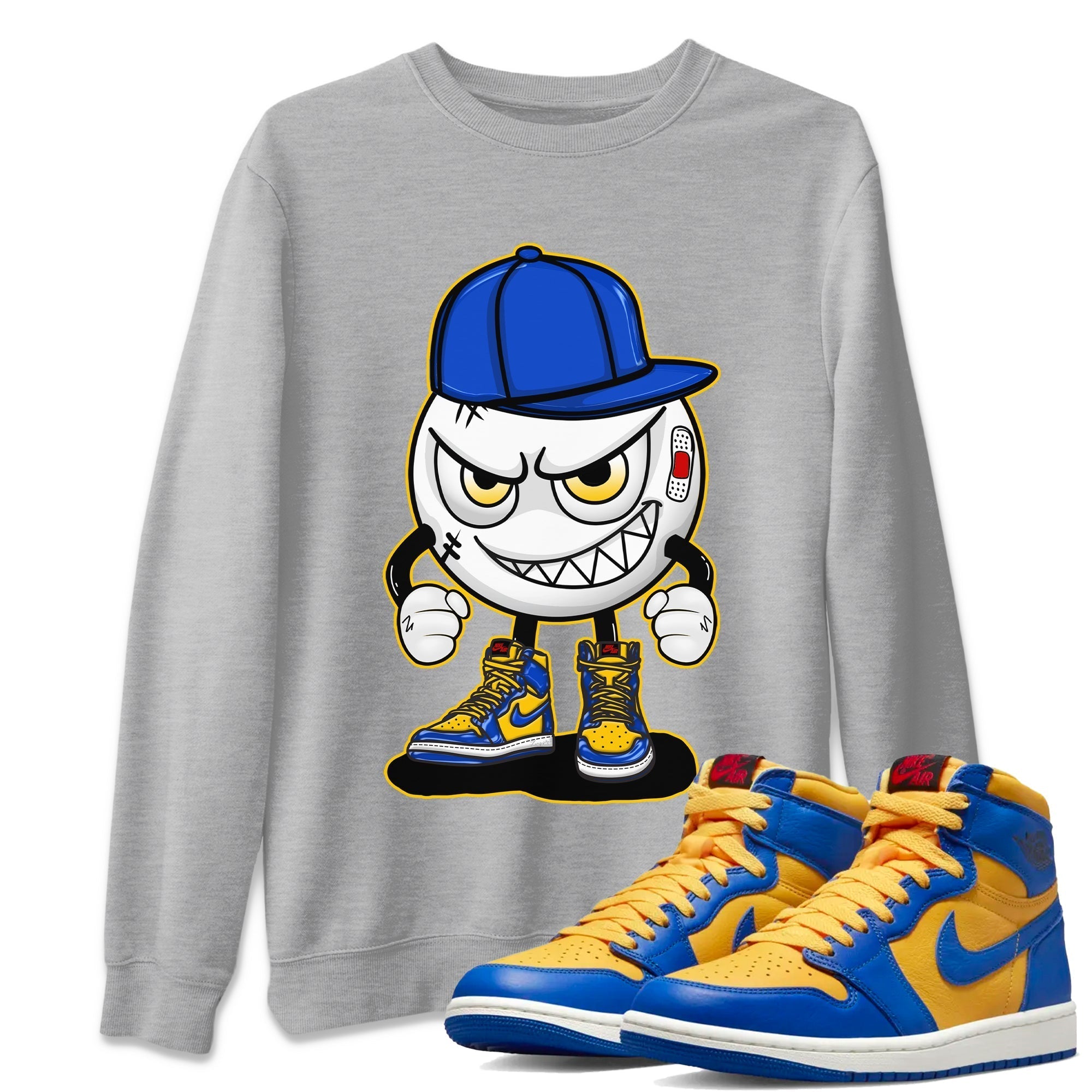 Mischief Unisex Tops - Air Jordan 1 Game Royal Varsity Maize