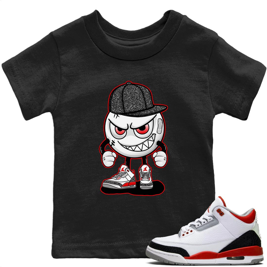 Mischief Kids Tops - Air Jordan 3 Fire Red