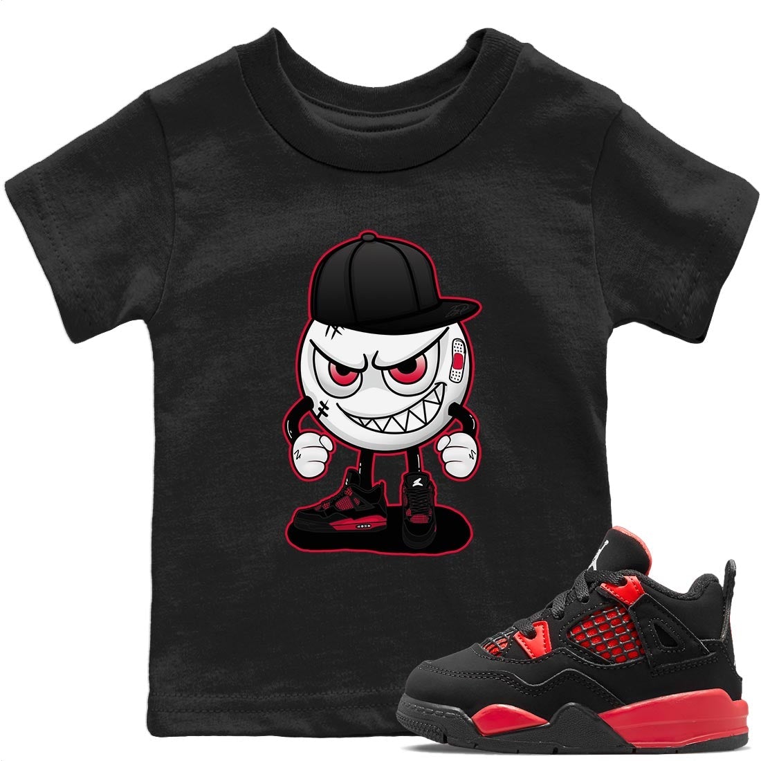 Mischief Kids Tops - Air Jordan 4 Red Thunder