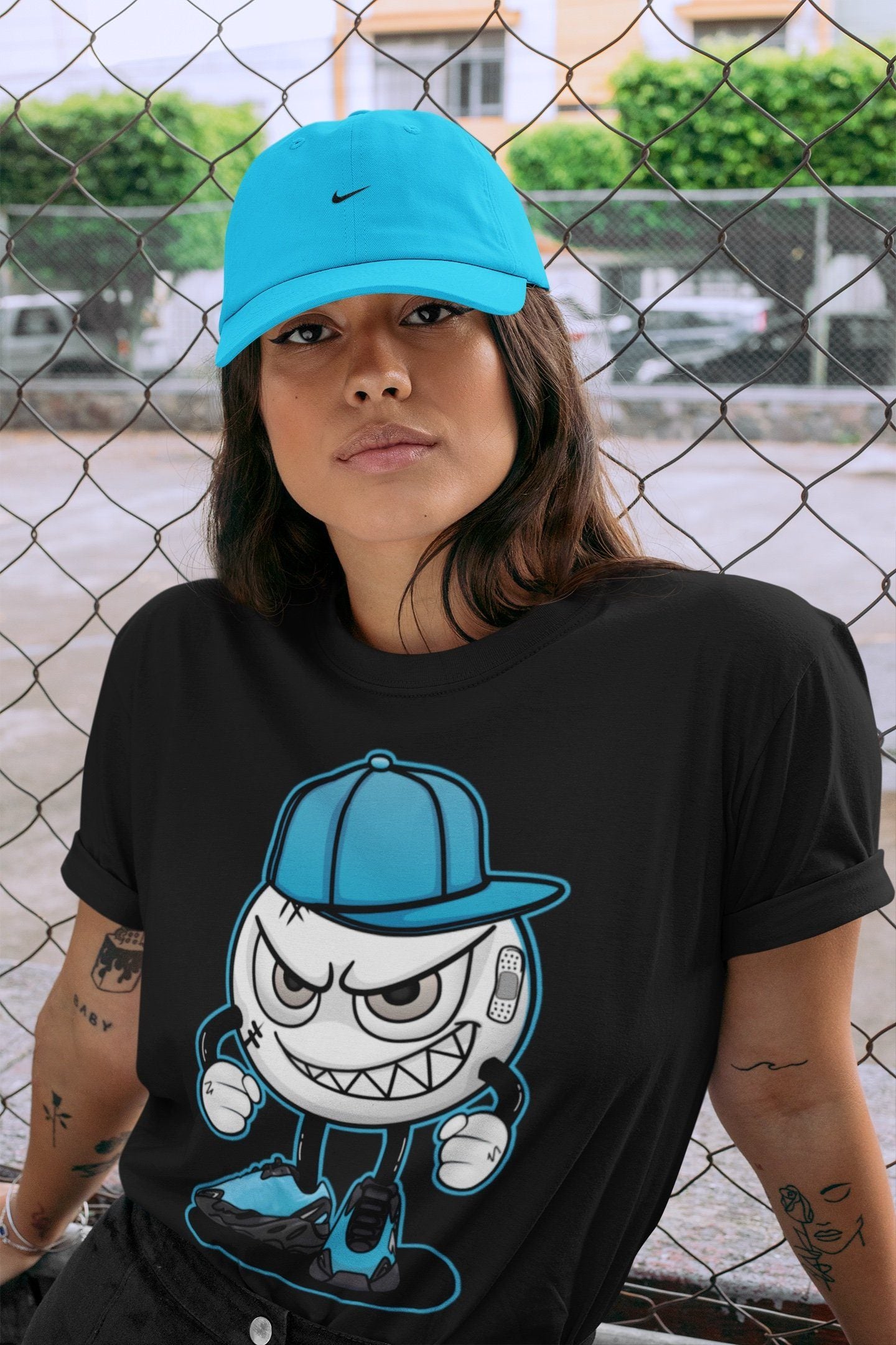 Mischief Unisex Tops - Yeezy 700 Bright Cyan