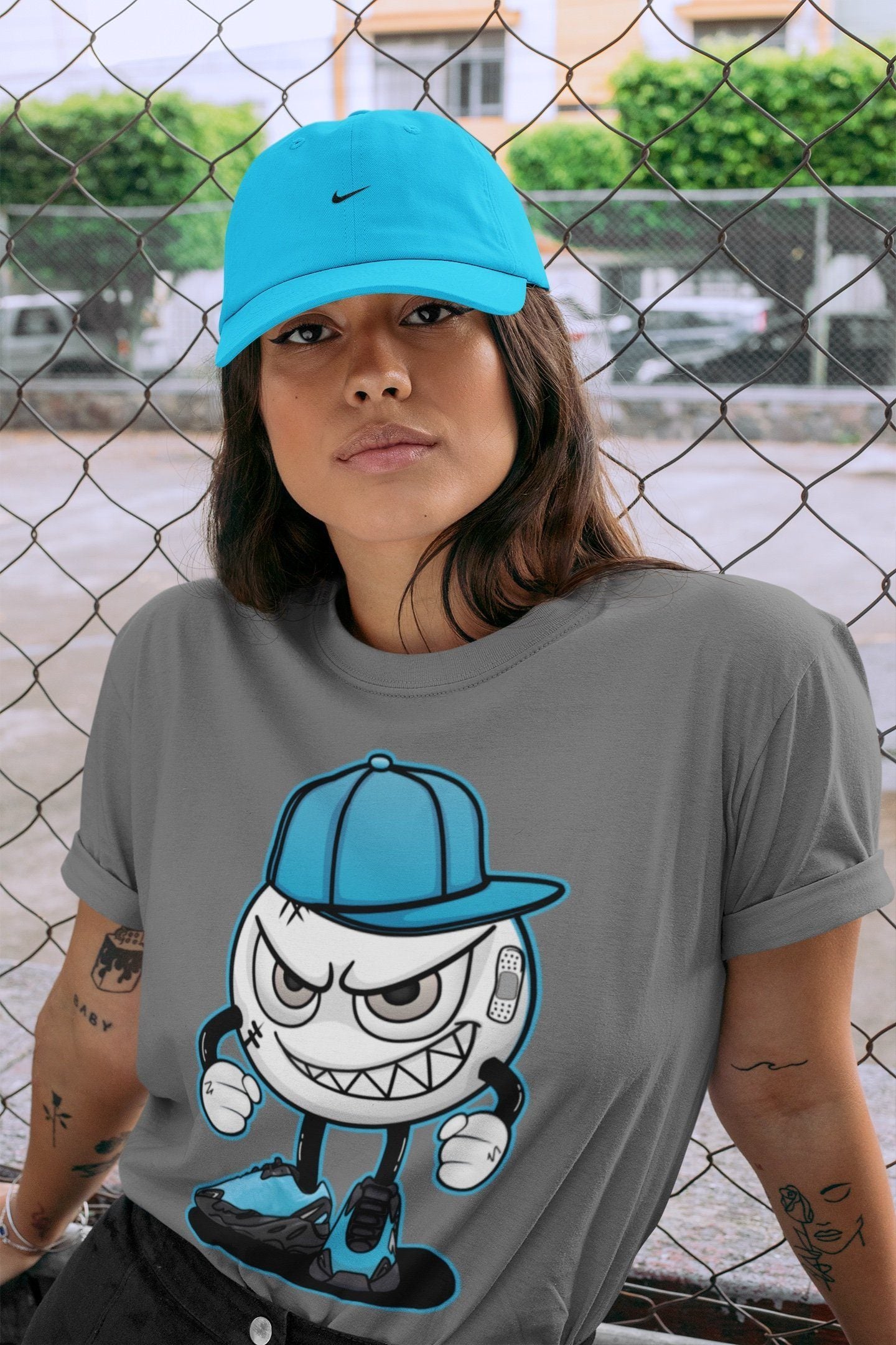 Mischief Unisex Tops - Yeezy 700 Bright Cyan