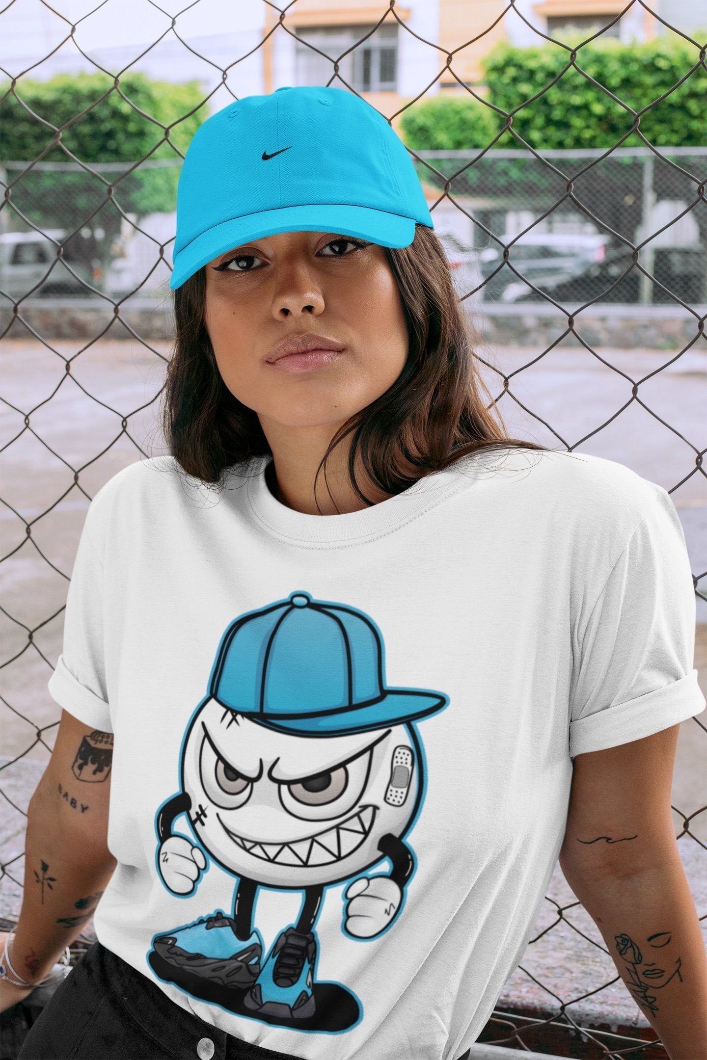 Mischief Unisex Tops - Yeezy 700 Bright Cyan