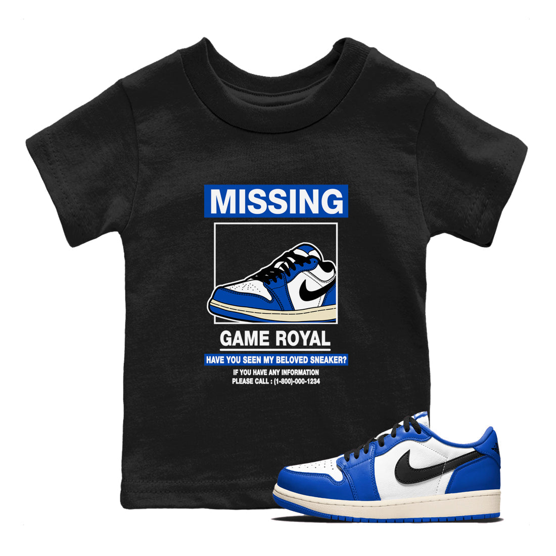 Missing snkmatch snkmatch Tees Kids - Air Jordan 1 Game Royal