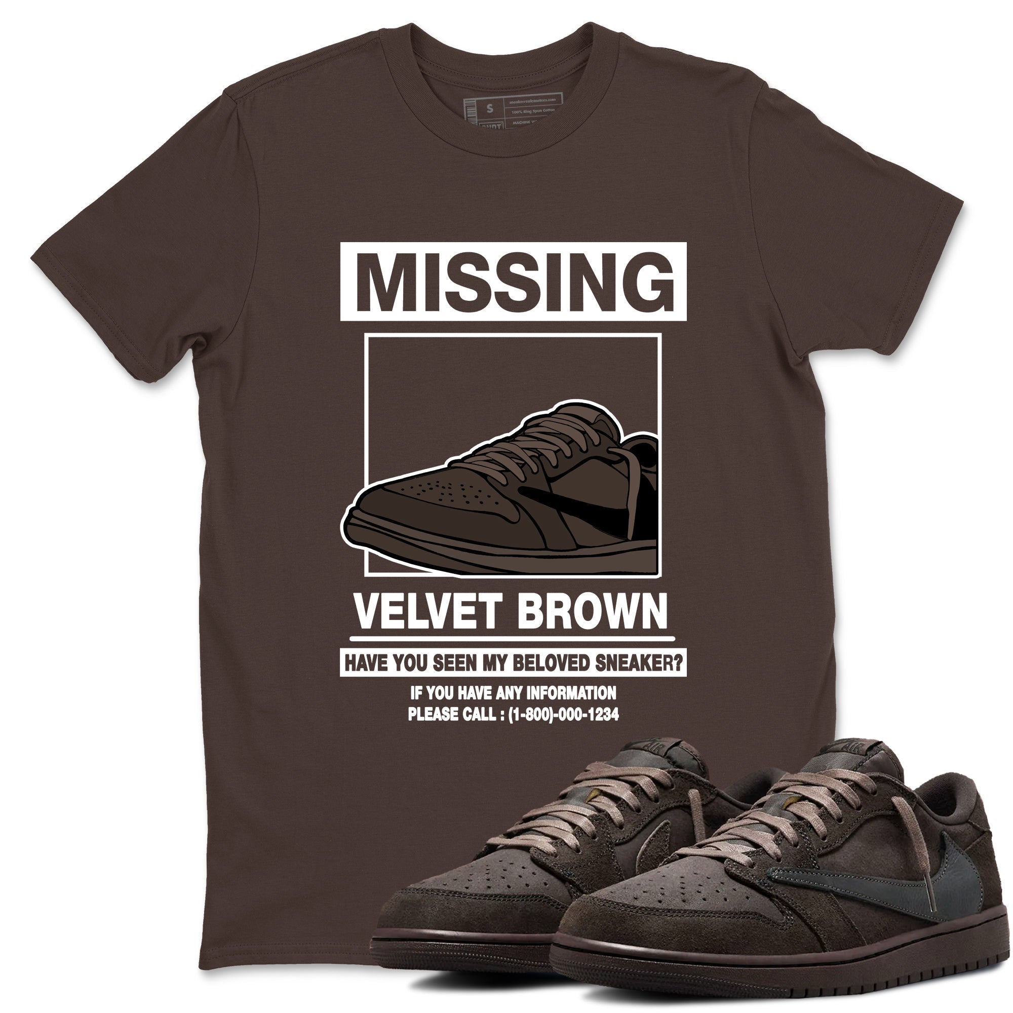 Missing snkmatch snkmatch Tees - Air Jordan 1 Travis Scott Velvet Brown
