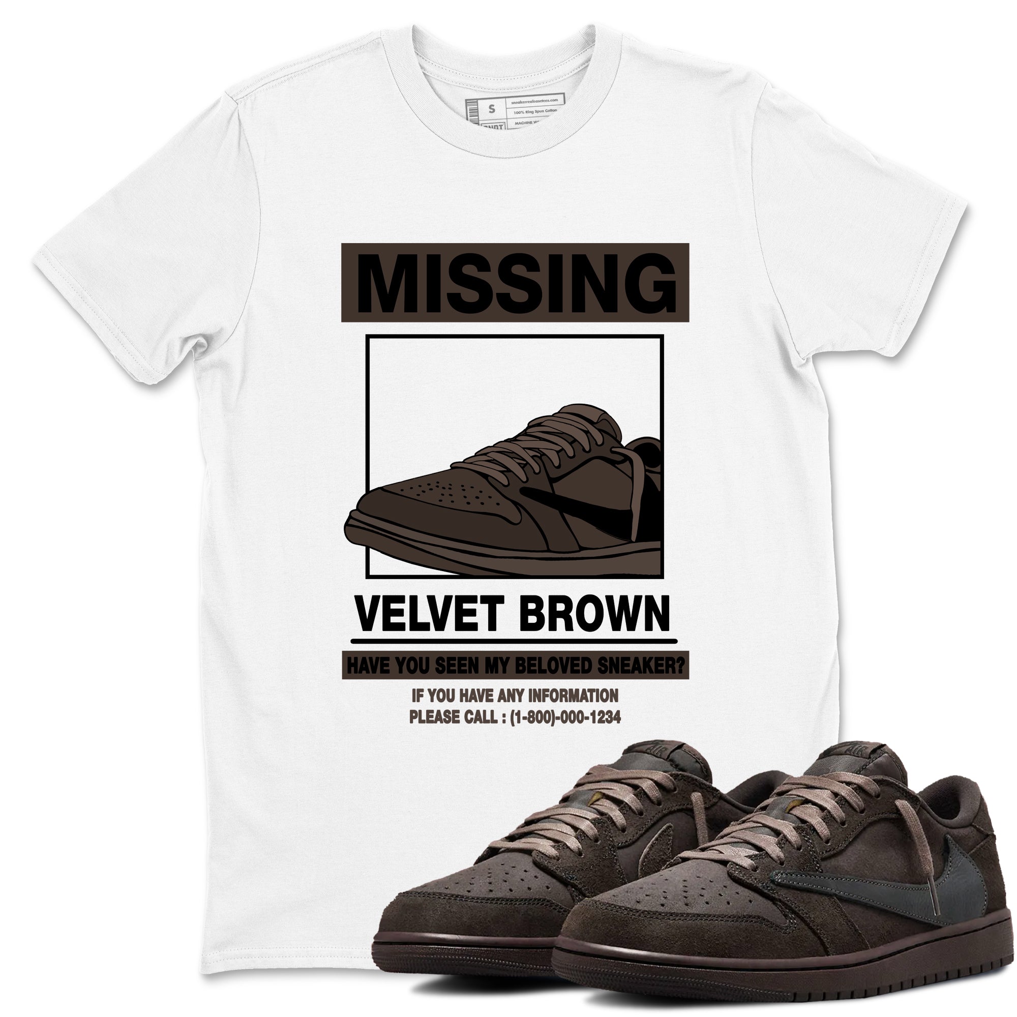 Missing snkmatch snkmatch Tees - Air Jordan 1 Travis Scott Velvet Brown