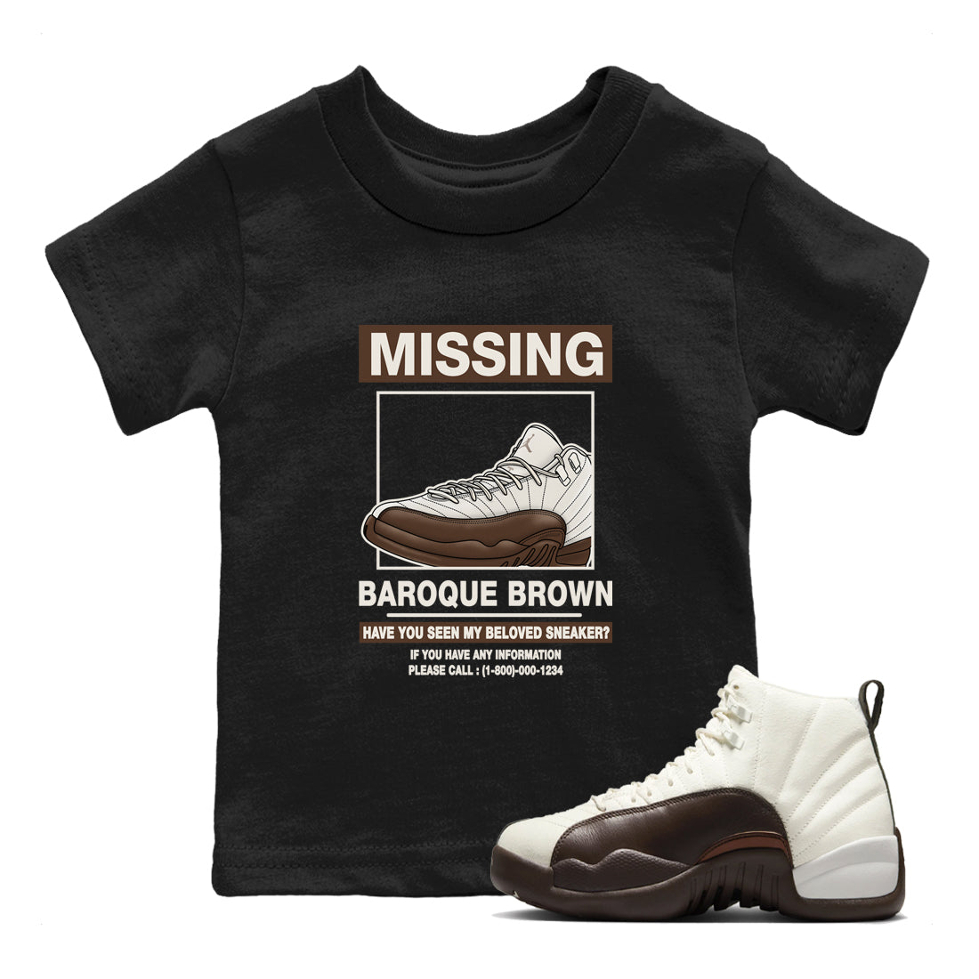 Missing snkmatch snkmatch Tees Kids - Air Jordan 12 Baroque Brown