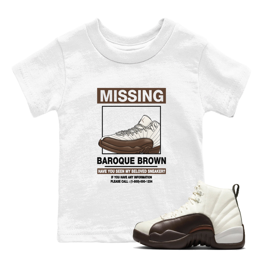 Missing snkmatch snkmatch Tees Kids - Air Jordan 12 Baroque Brown