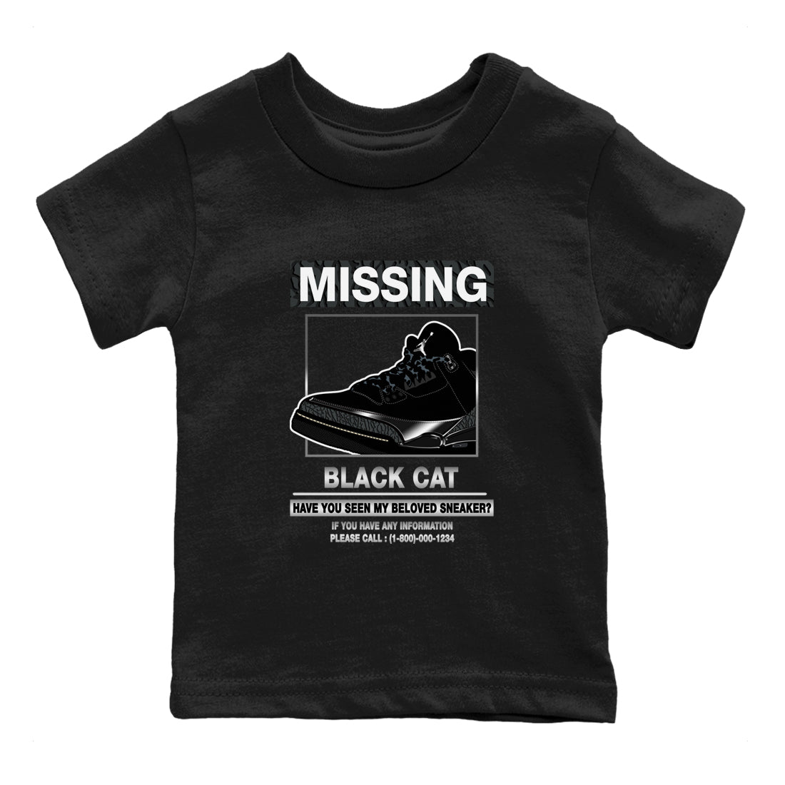Missing snkmatch snkmatch Tees Kids - Air Jordan 3 Black Cat