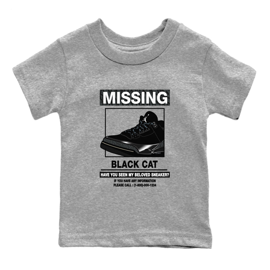 Missing snkmatch snkmatch Tees Kids - Air Jordan 3 Black Cat