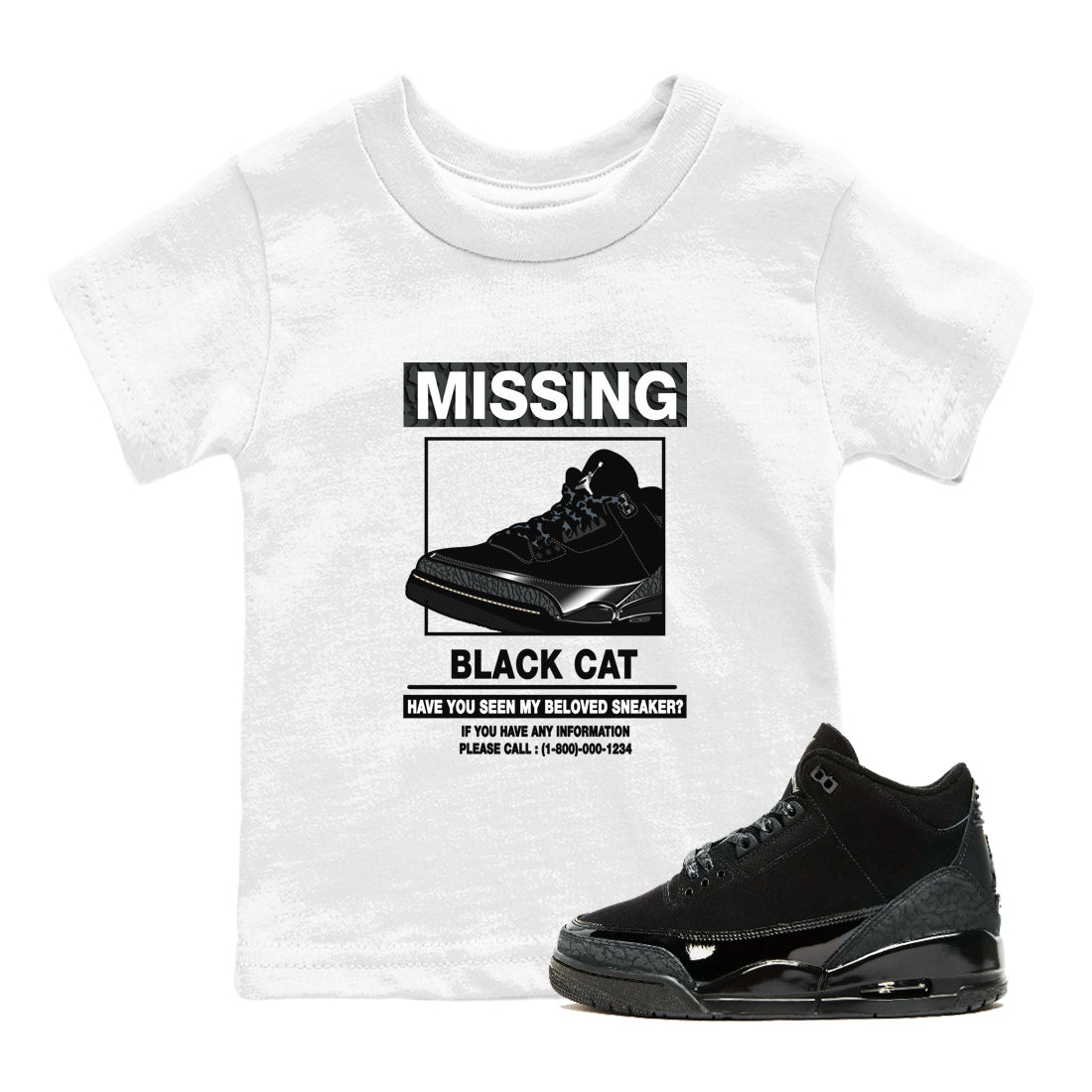 Missing snkmatch snkmatch Tees Kids - Air Jordan 3 Black Cat