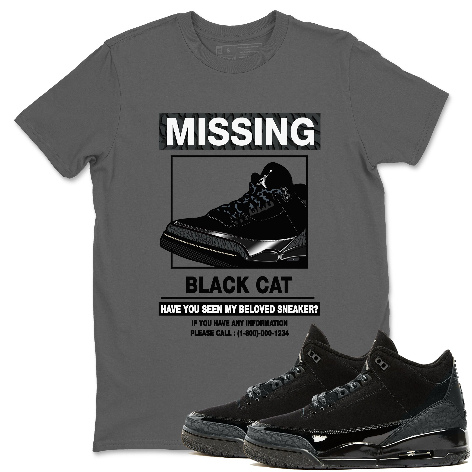 Missing snkmatch snkmatch Tees - Air Jordan 3 Black Cat